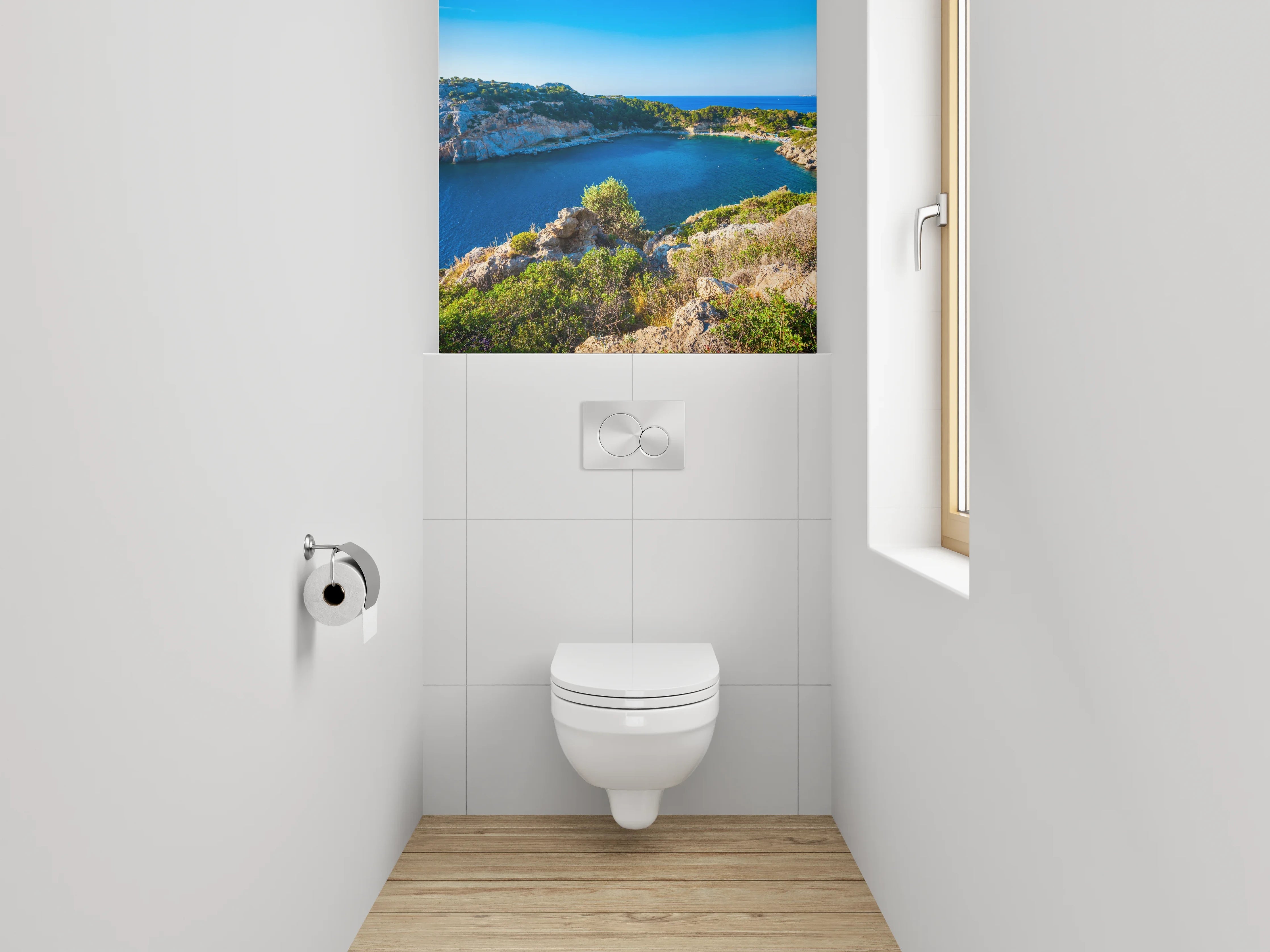 WC-Rückwand - Malerische Mittelmeerbucht Panorama