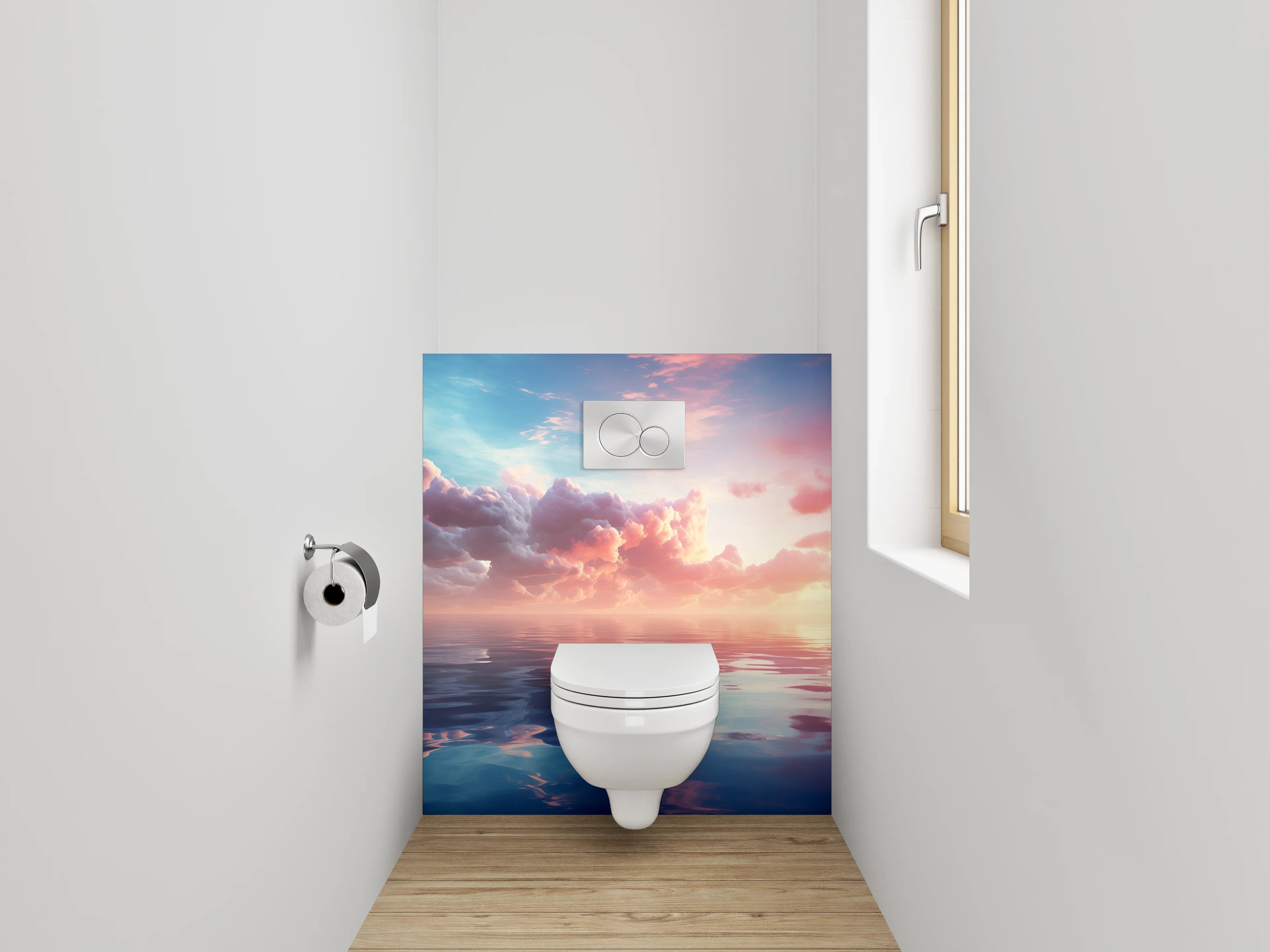 WC-Rückwand - Malerischer Sonnenuntergang über ruhigem Meer