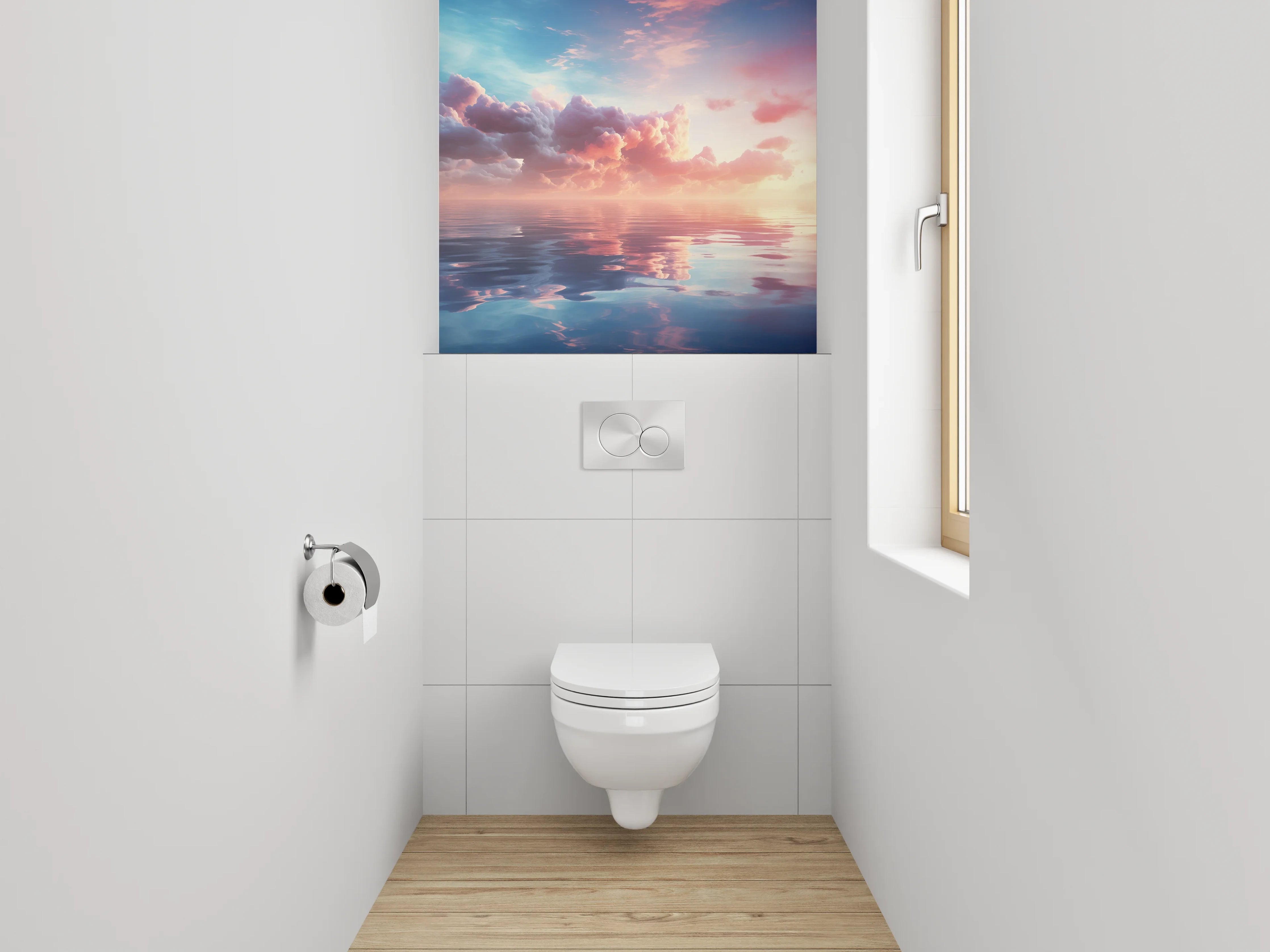 WC-Rückwand - Malerischer Sonnenuntergang über ruhigem Meer