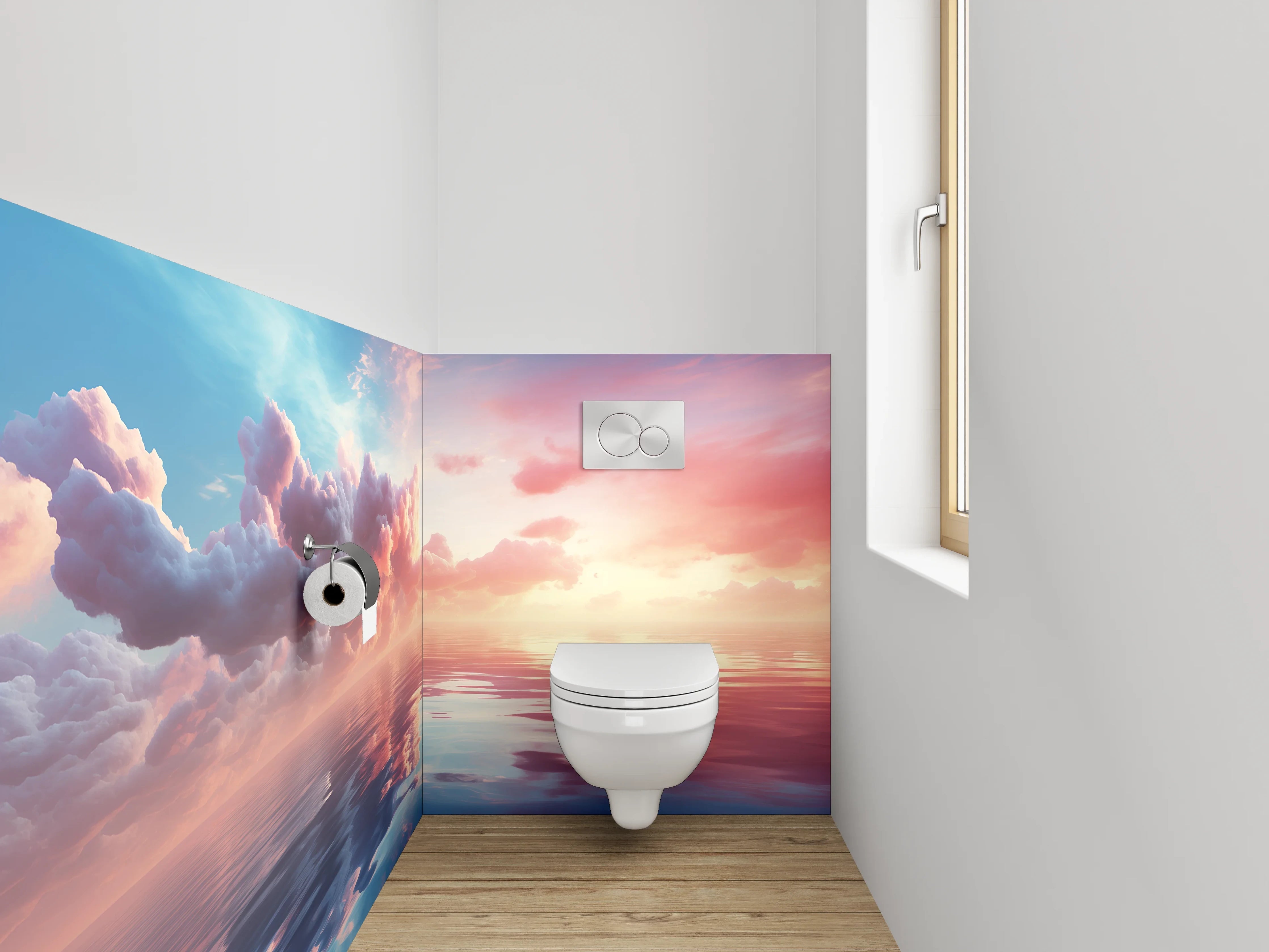 WC-Rückwand - Malerischer Sonnenuntergang über ruhigem Meer