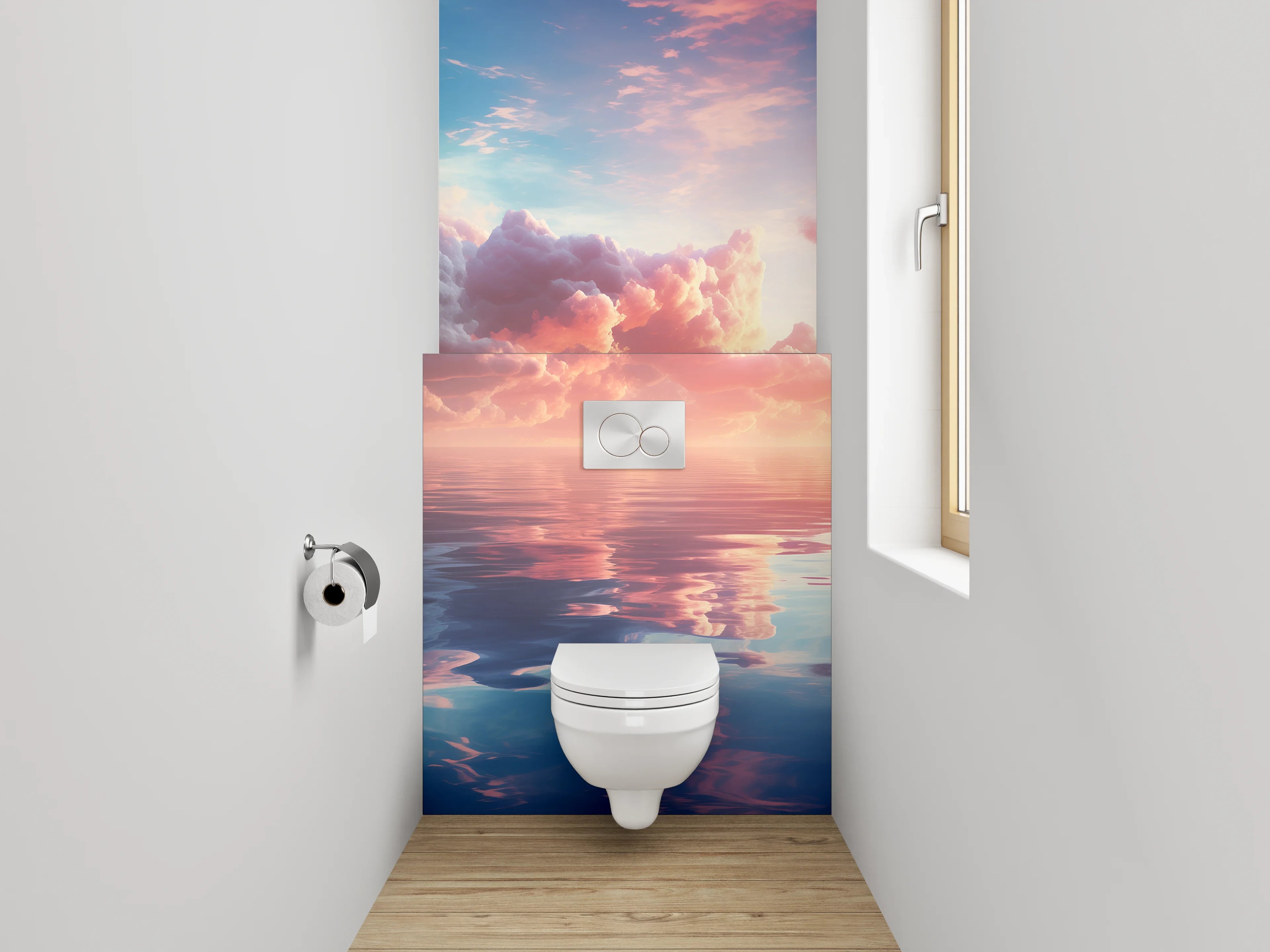 WC-Rückwand - Malerischer Sonnenuntergang über ruhigem Meer