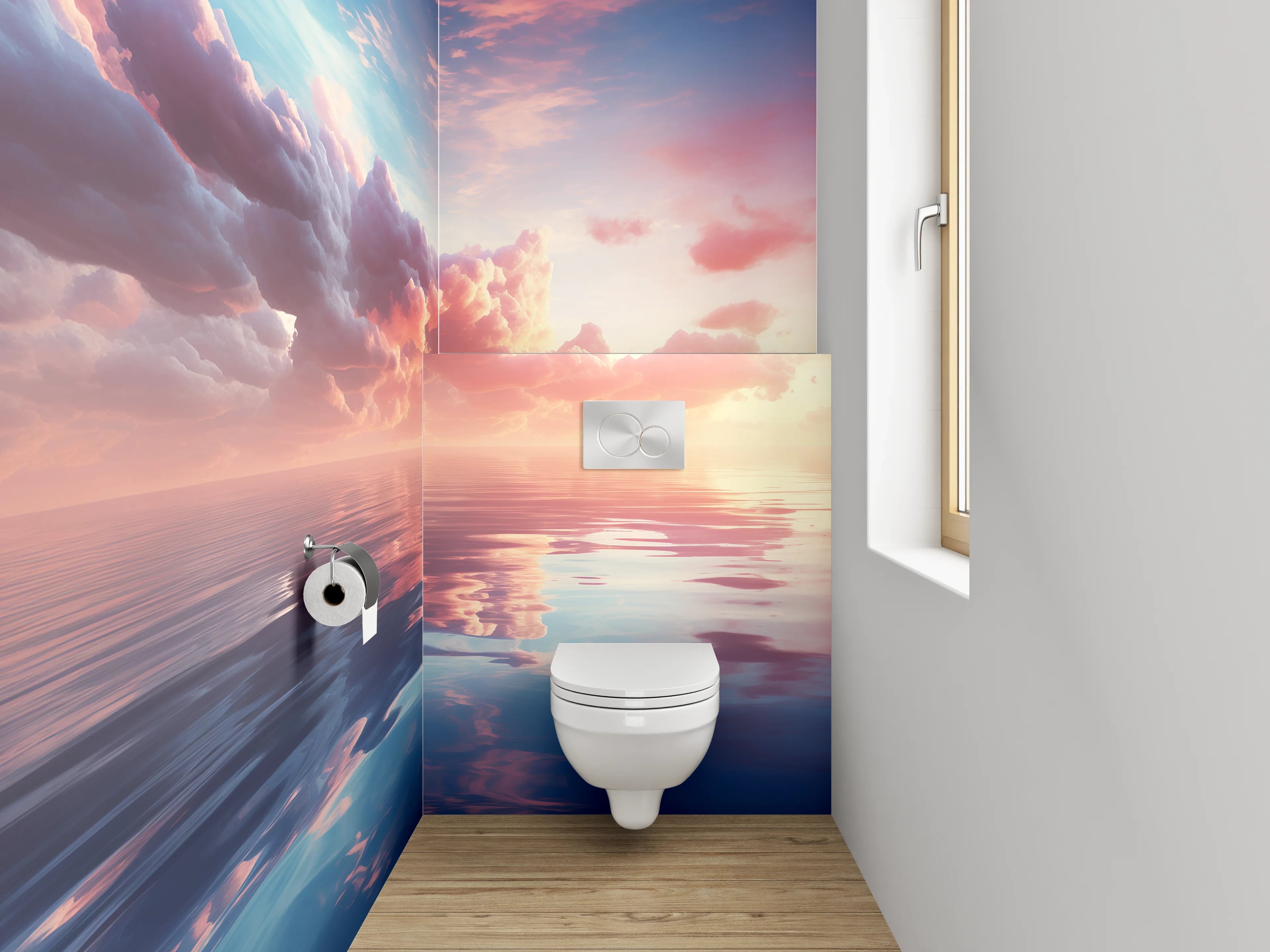 WC-Rückwand - Malerischer Sonnenuntergang über ruhigem Meer