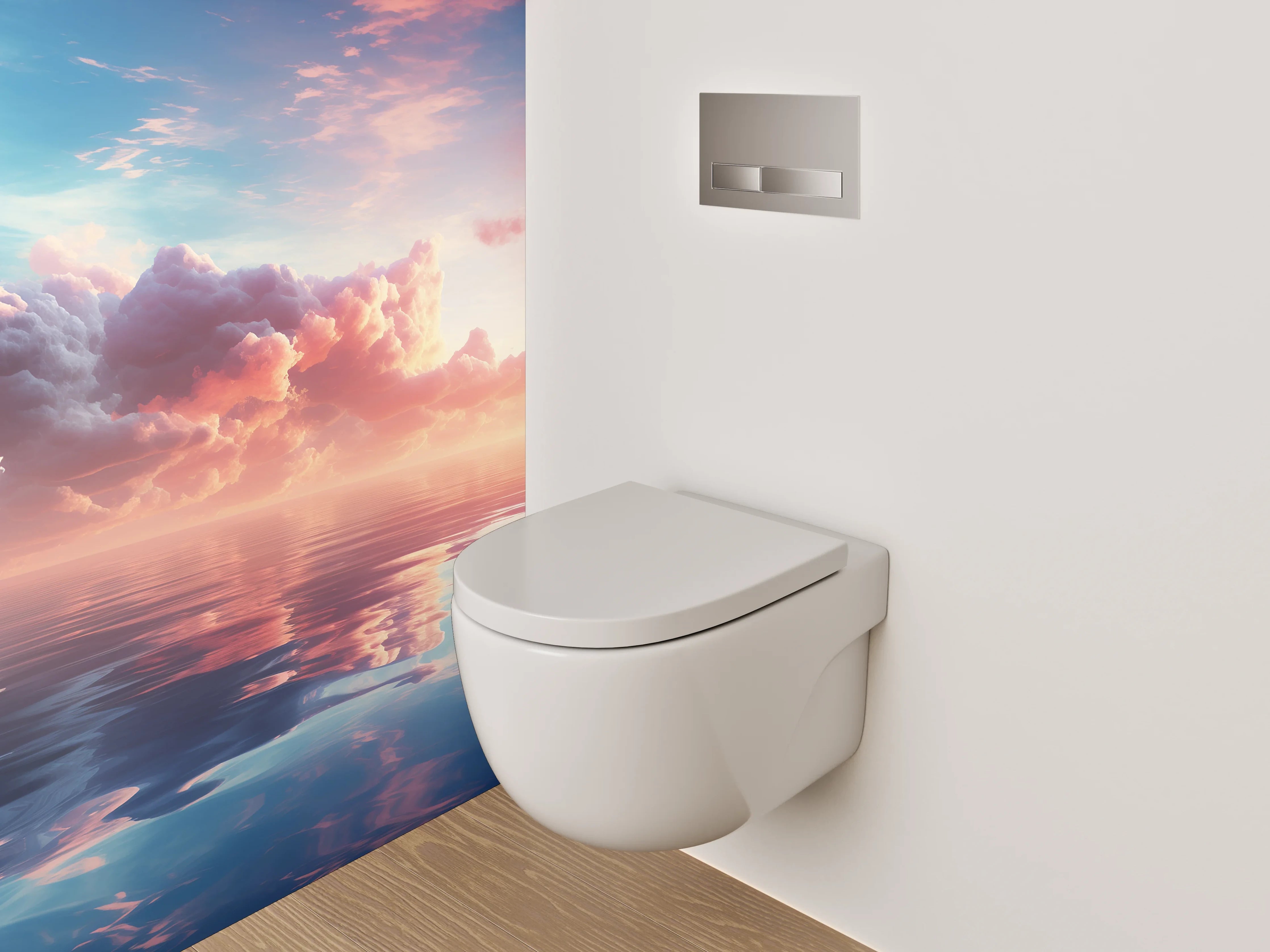 WC-Rückwand - Malerischer Sonnenuntergang über ruhigem Meer