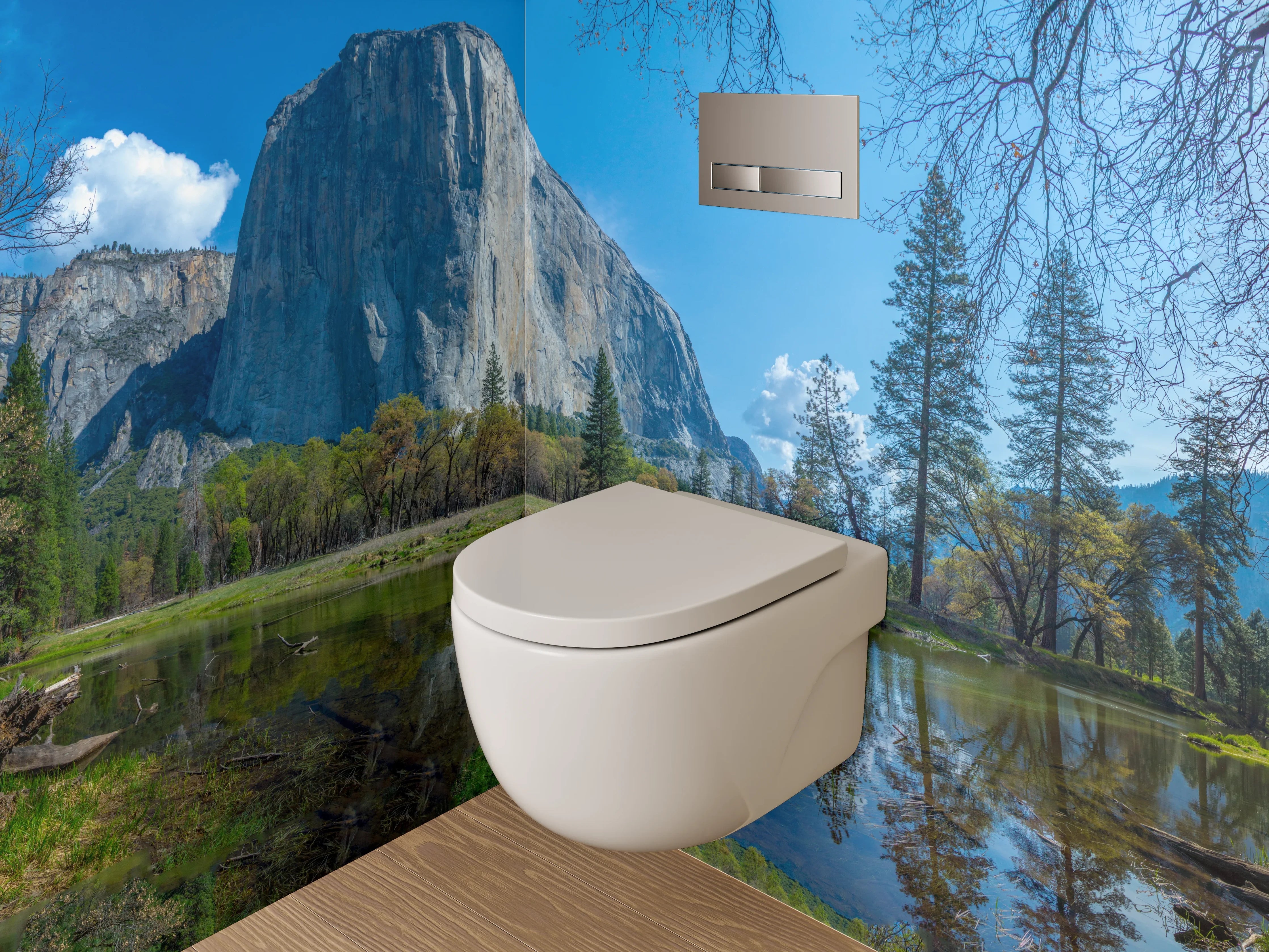 WC-Rückwand - Malerischer Yosemite Nationalpark Panoramablick