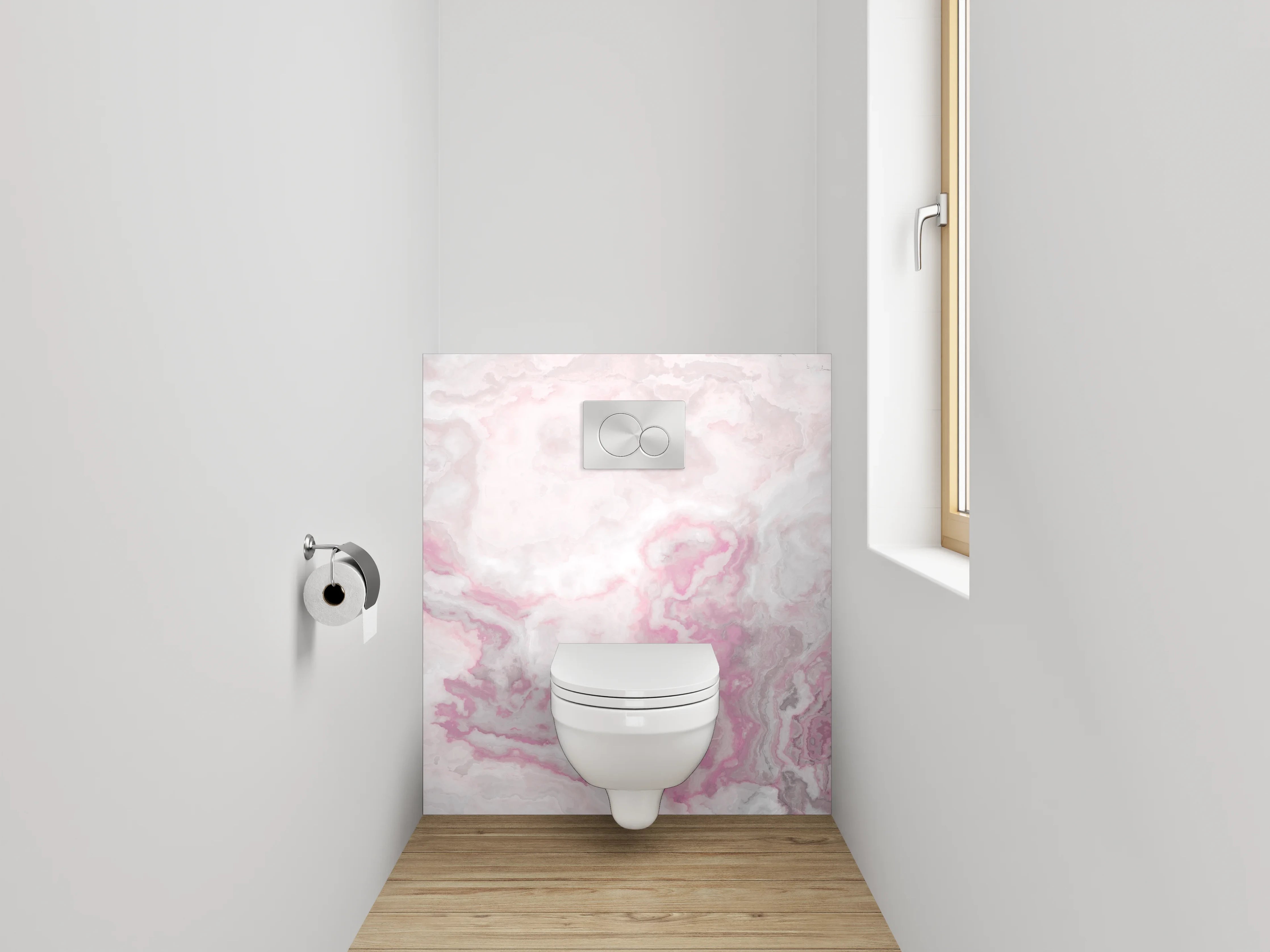WC-Rückwand - Marmor-Design Rosa Weiß Grau