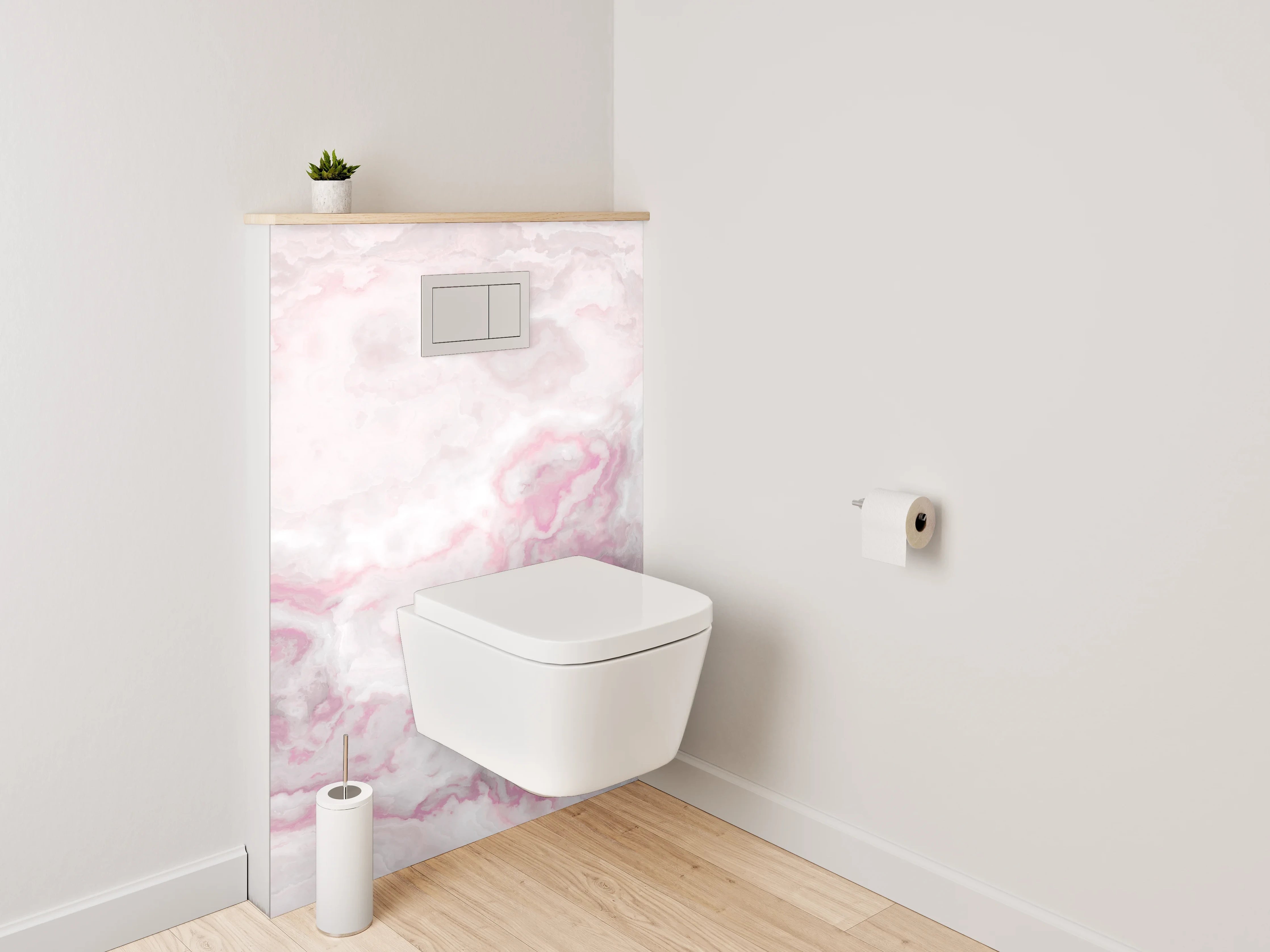 WC-Rückwand - Marmor-Design Rosa Weiß Grau