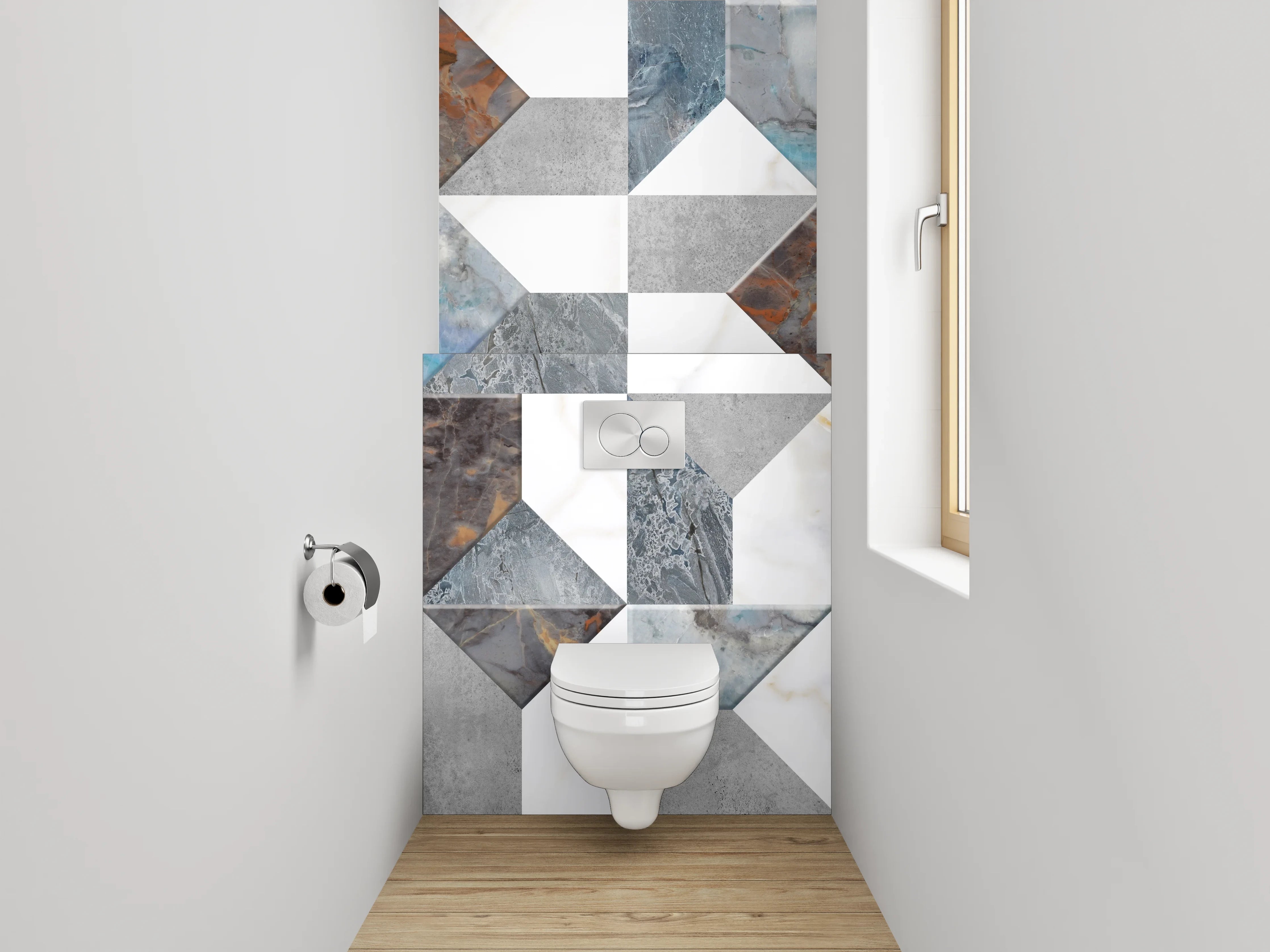 WC-Rückwand - Marmor Mosaik Muster Fliesenoptik
