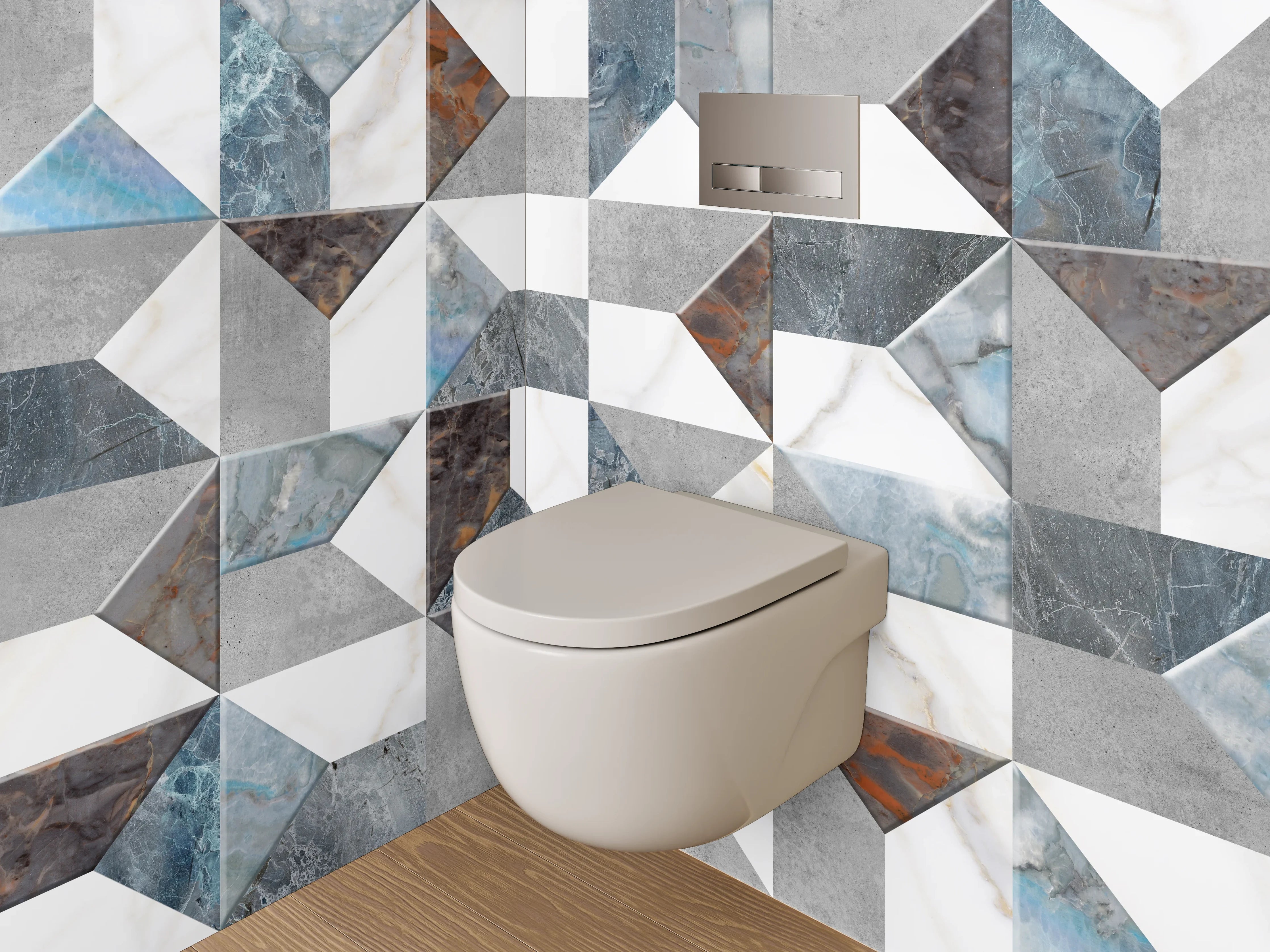 WC-Rückwand - Marmor Mosaik Muster Fliesenoptik