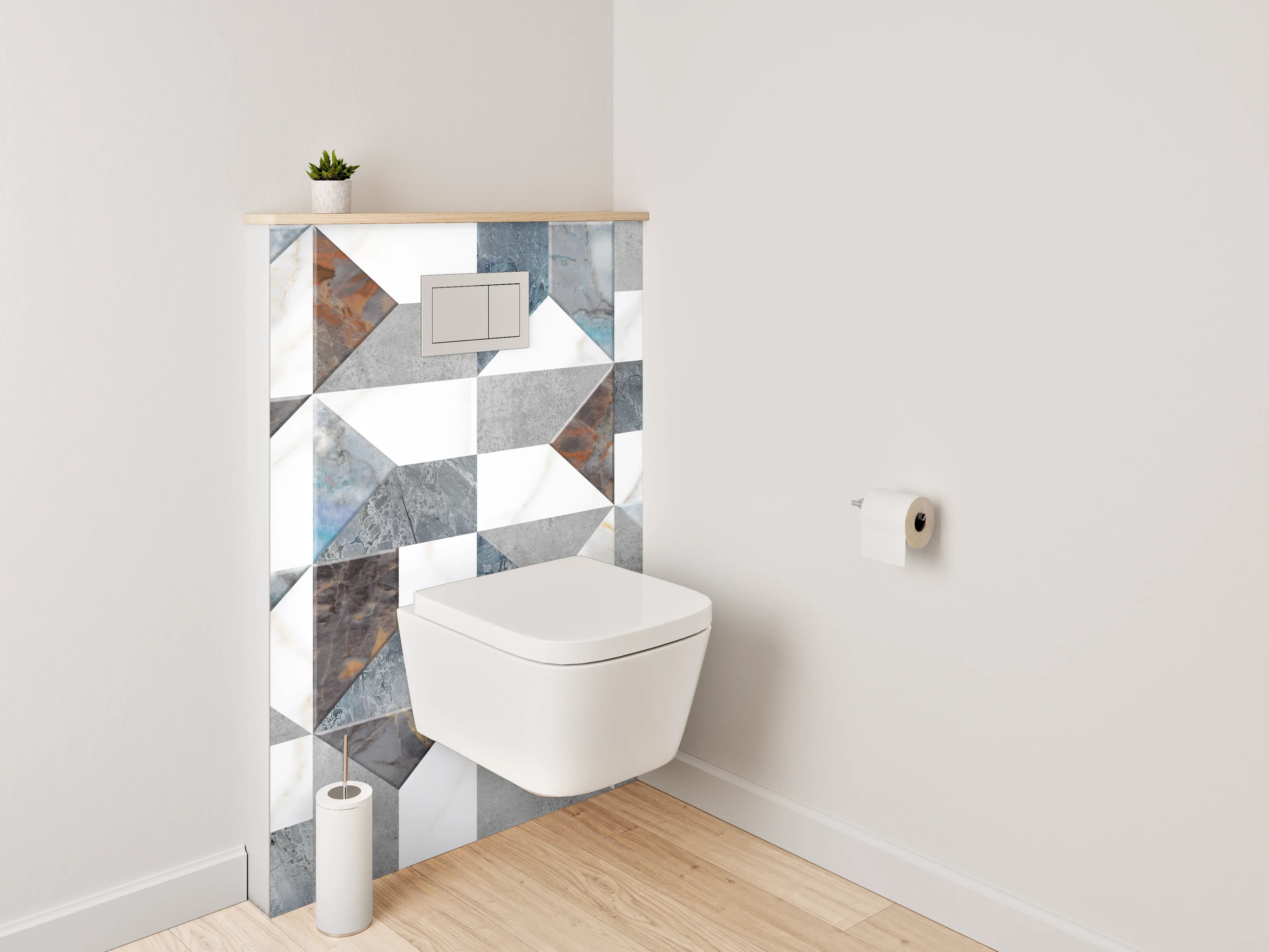WC-Rückwand - Marmor Mosaik Muster Fliesenoptik
