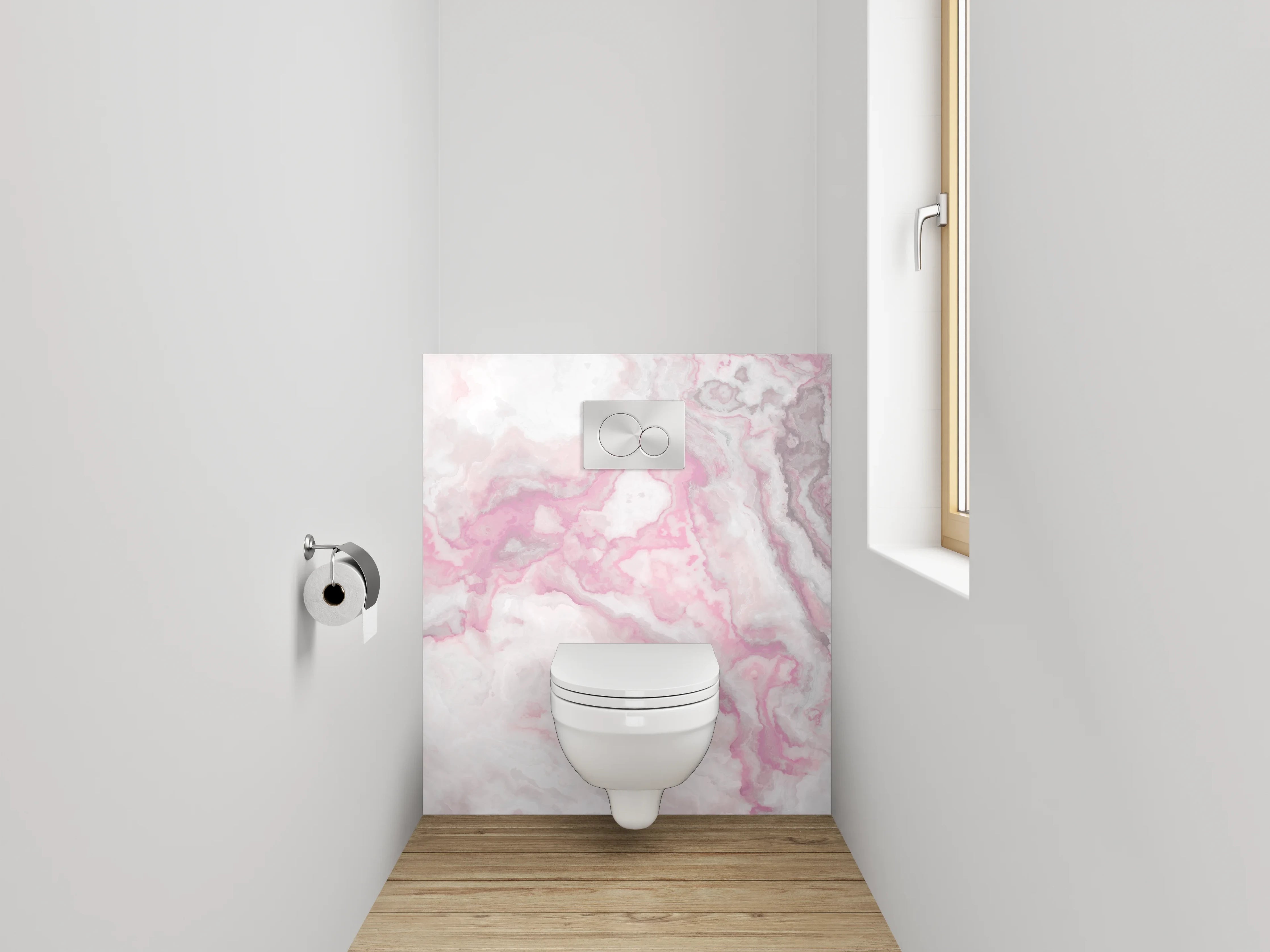 WC-Rückwand - Marmor-Rosa Wolkenstruktur Abstrakt