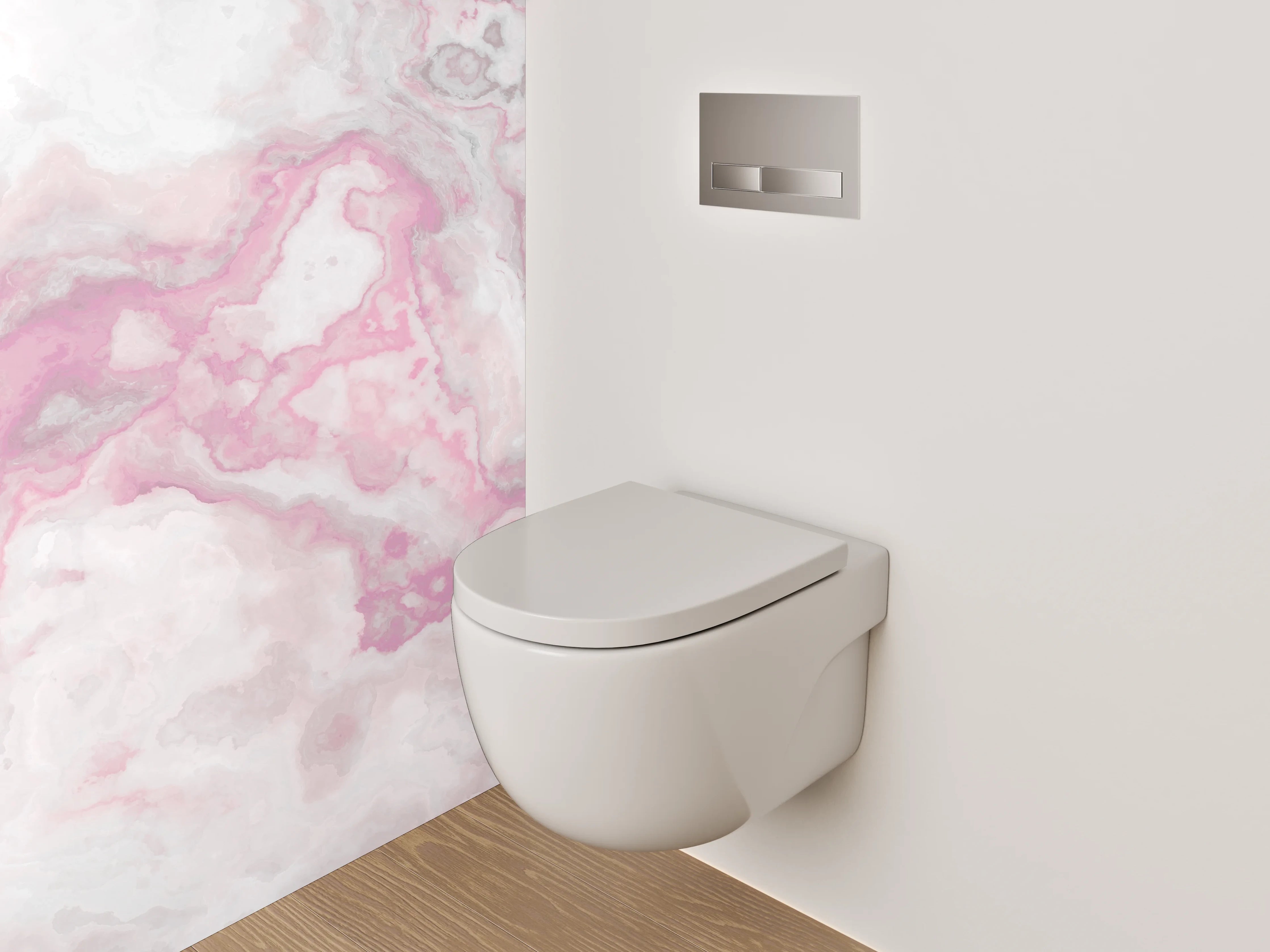 WC-Rückwand - Marmor-Rosa Wolkenstruktur Abstrakt