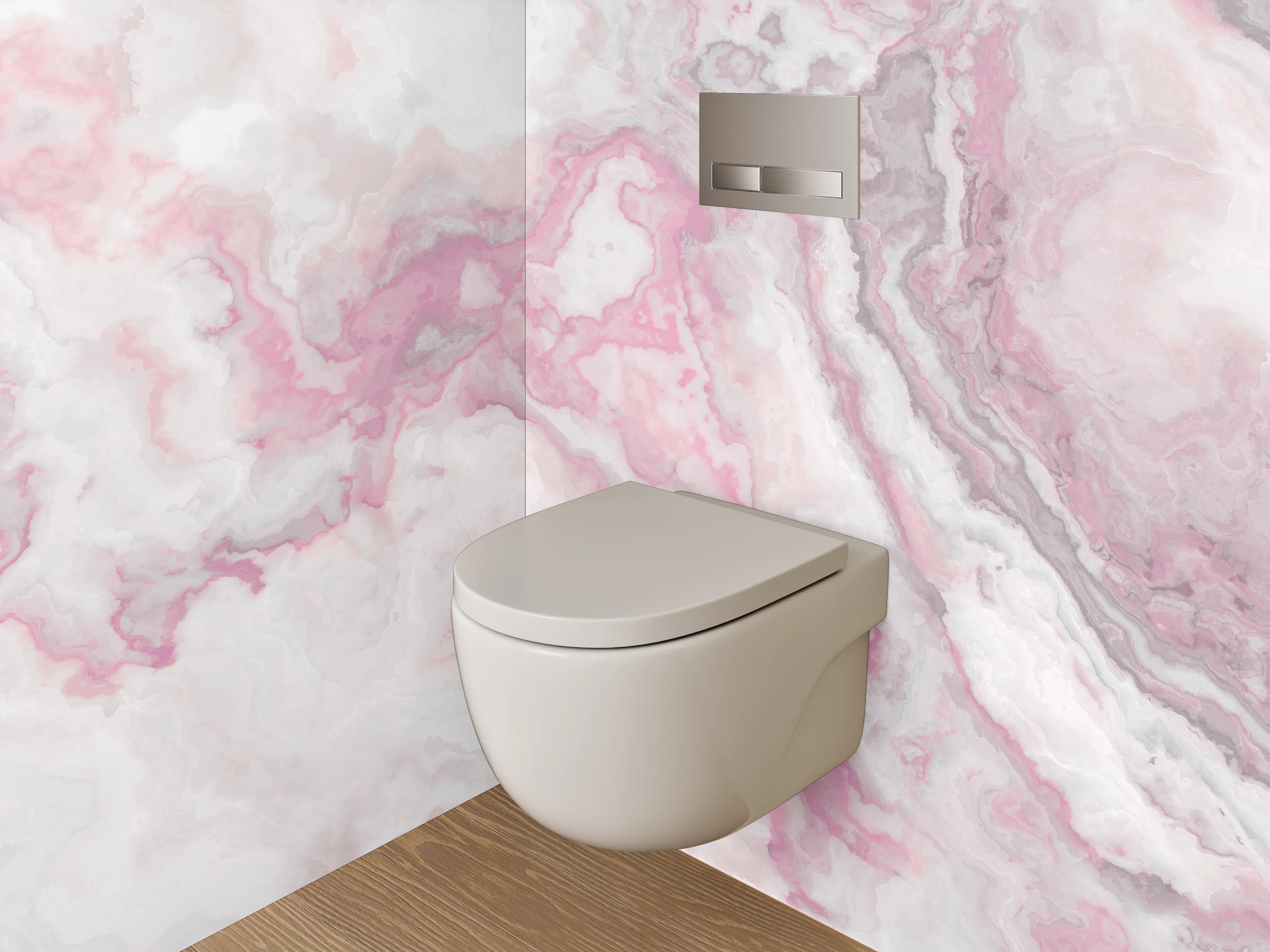 WC-Rückwand - Marmor-Rosa Wolkenstruktur Abstrakt