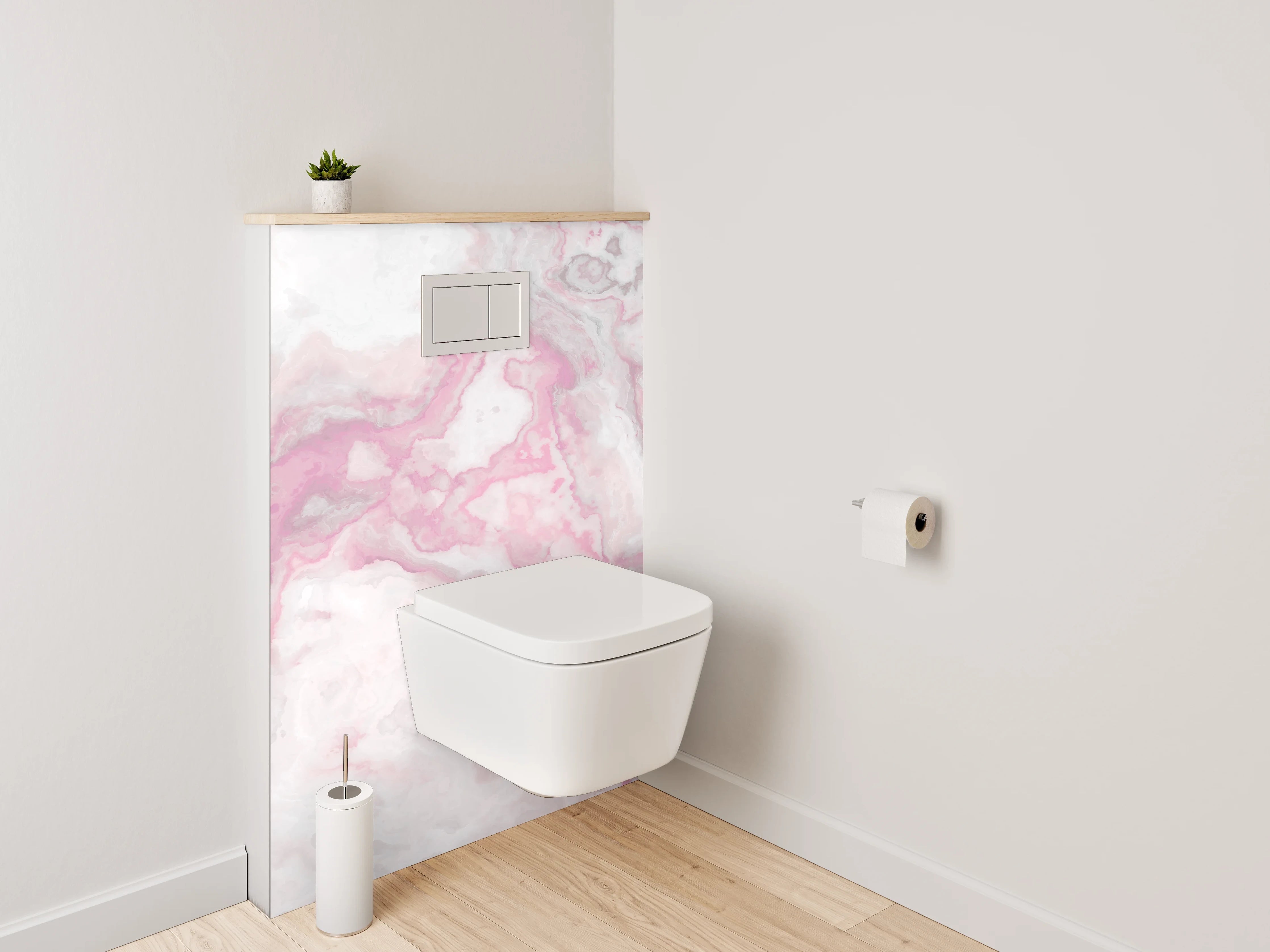 WC-Rückwand - Marmor-Rosa Wolkenstruktur Abstrakt