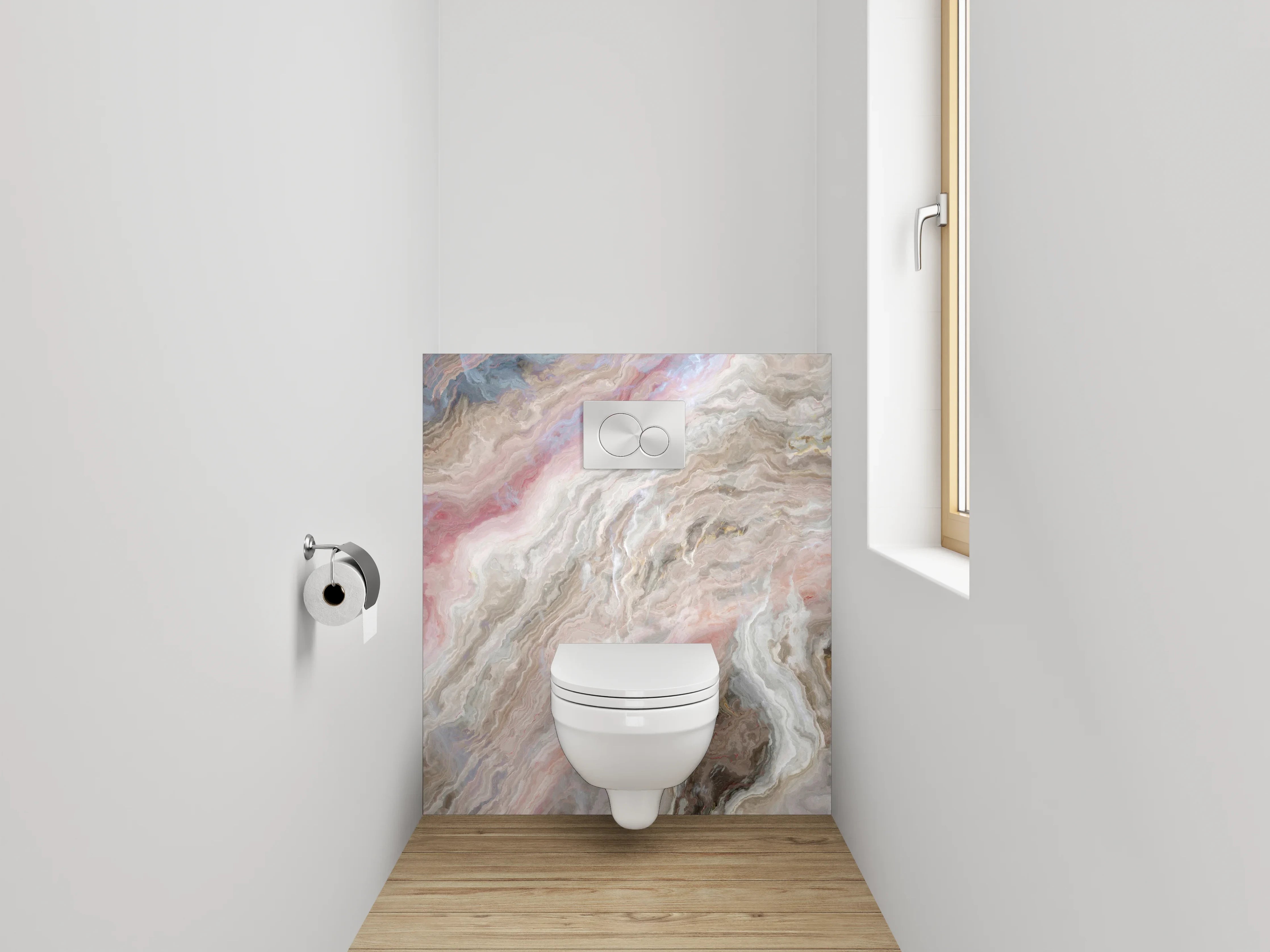 WC-Rückwand - Marmorierte Steinoptik in Pastellfarben