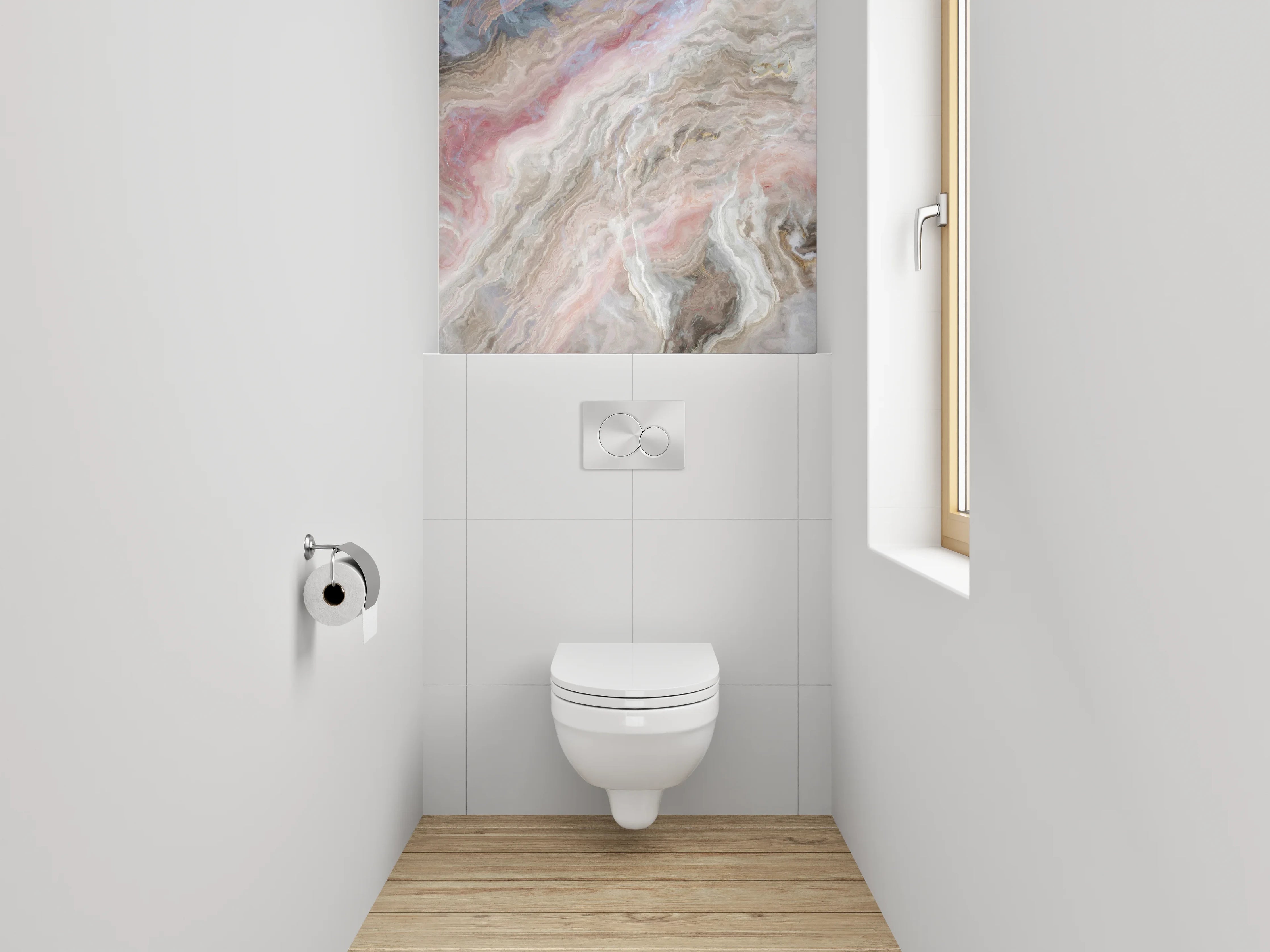 WC-Rückwand - Marmorierte Steinoptik in Pastellfarben