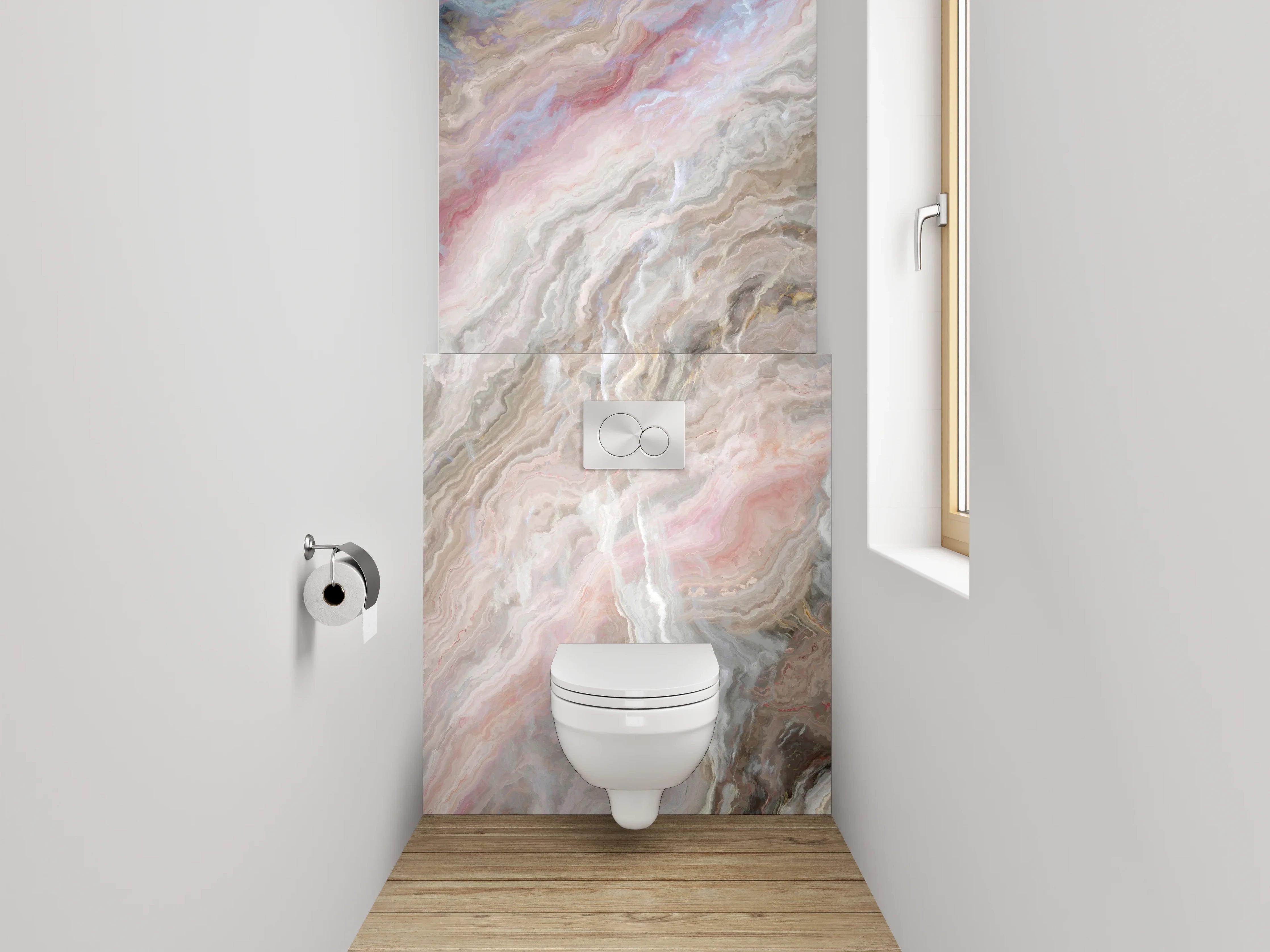 WC-Rückwand - Marmorierte Steinoptik in Pastellfarben