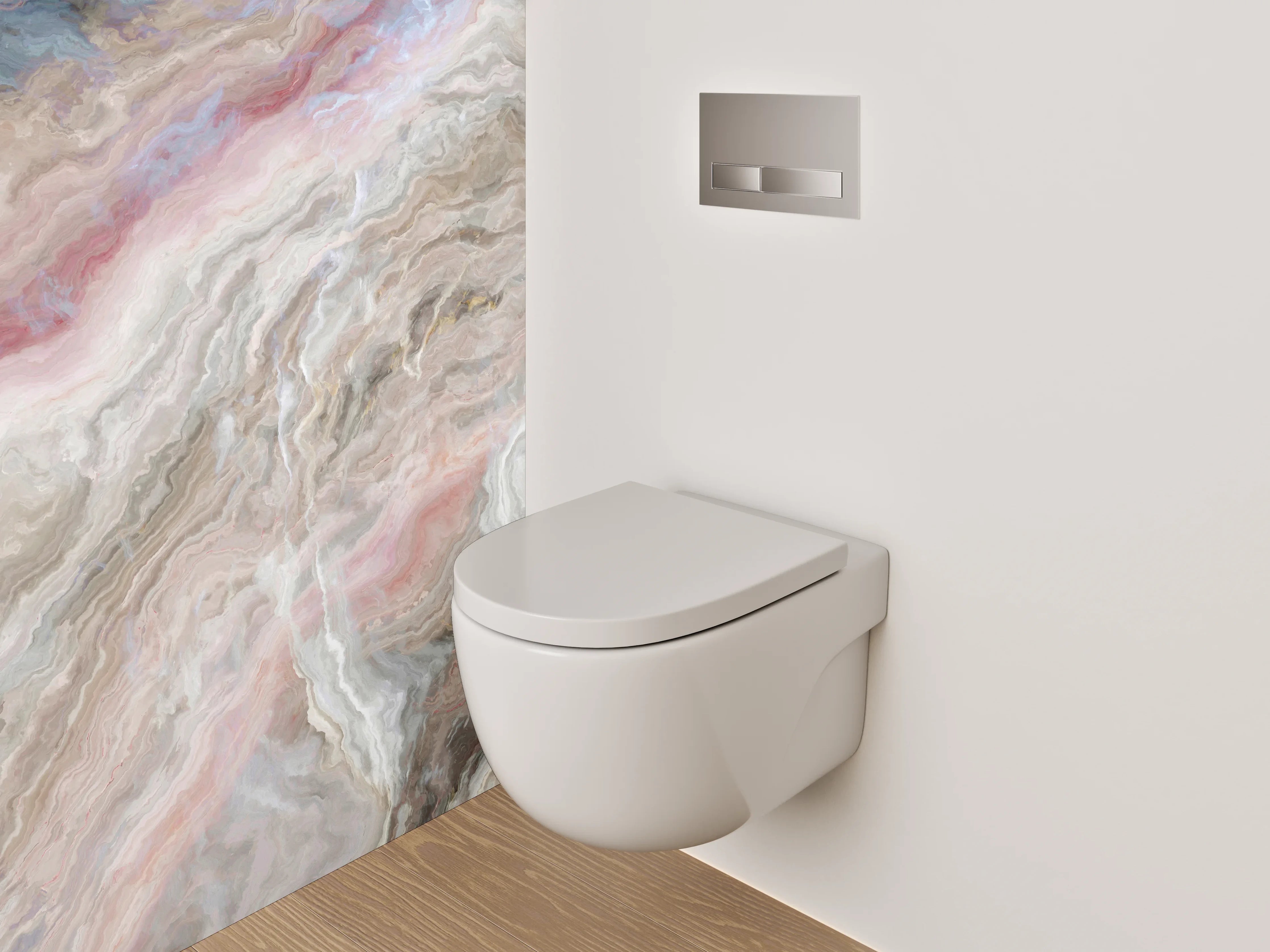 WC-Rückwand - Marmorierte Steinoptik in Pastellfarben