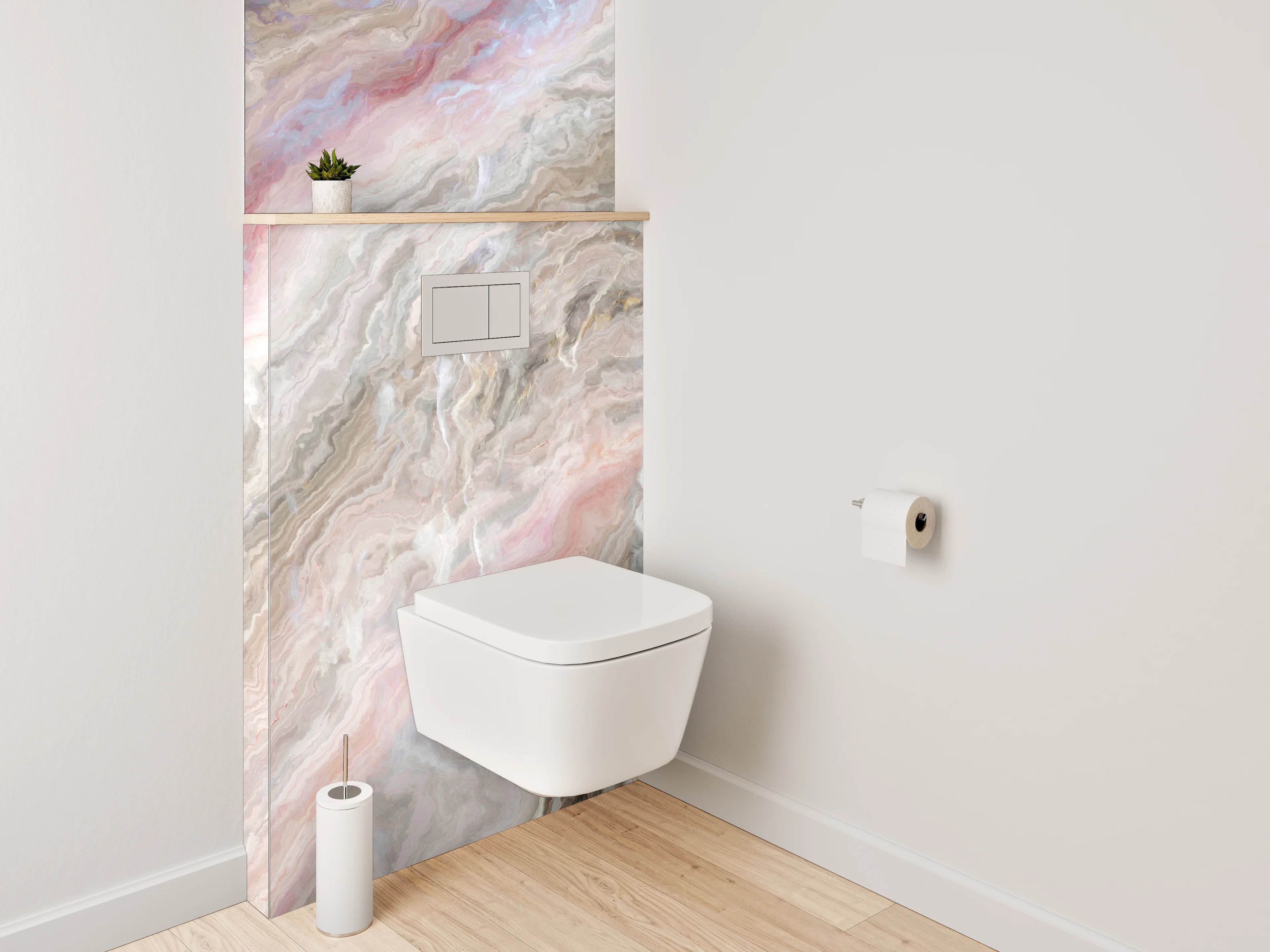WC-Rückwand - Marmorierte Steinoptik in Pastellfarben