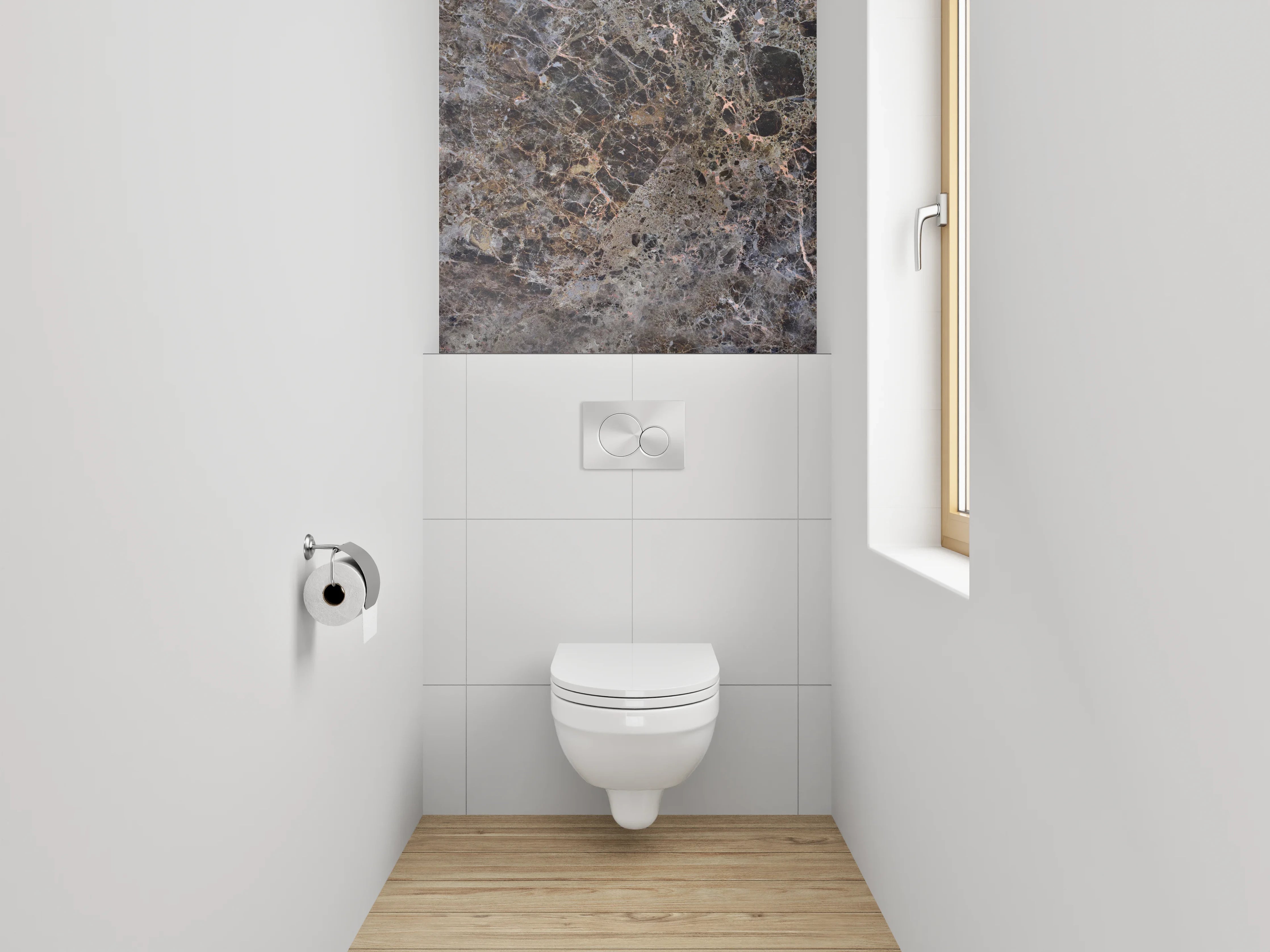 WC-Rückwand - Marmoroptik Braun Grau Modern