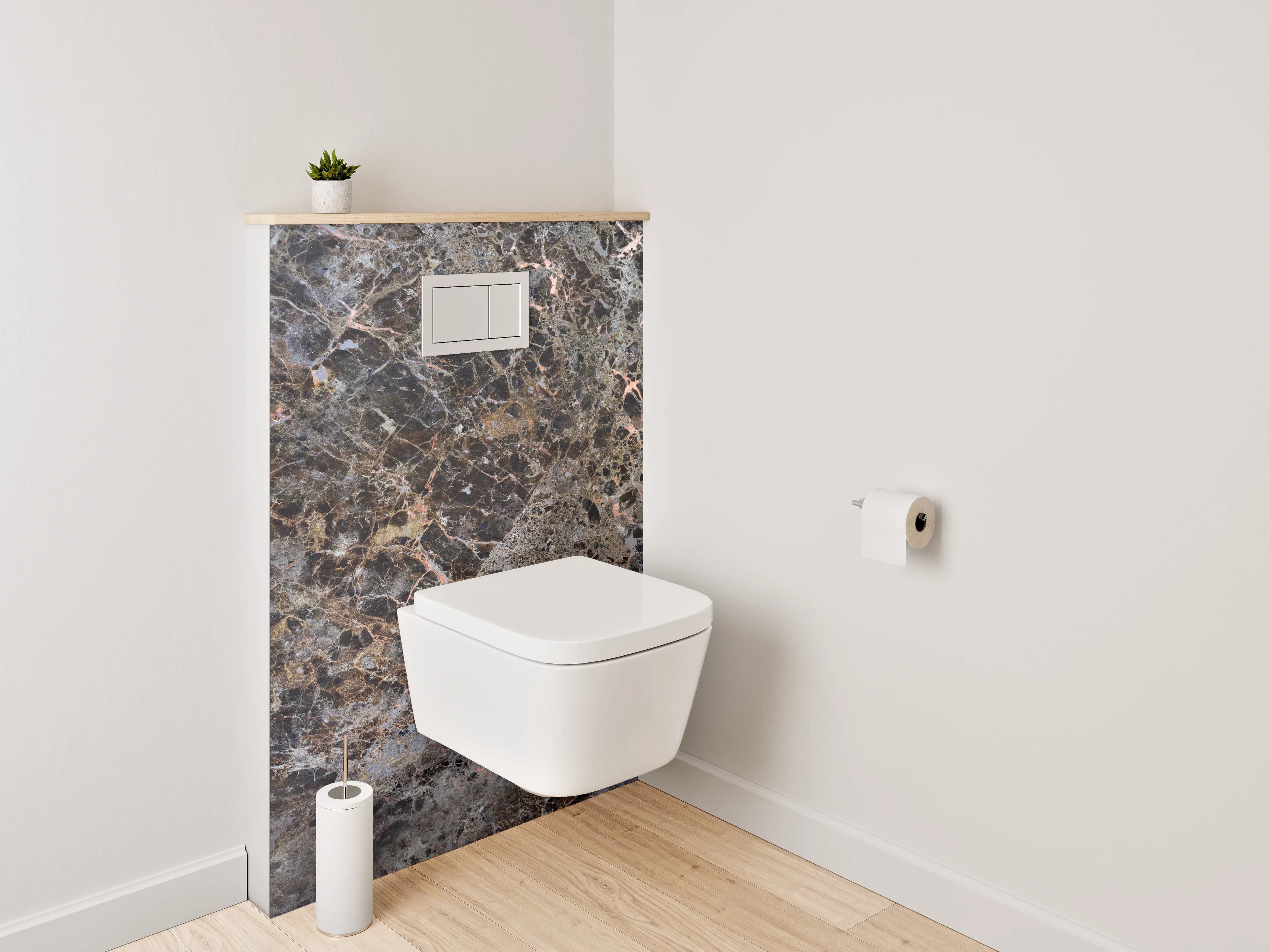 WC-Rückwand - Marmoroptik Braun Grau Modern