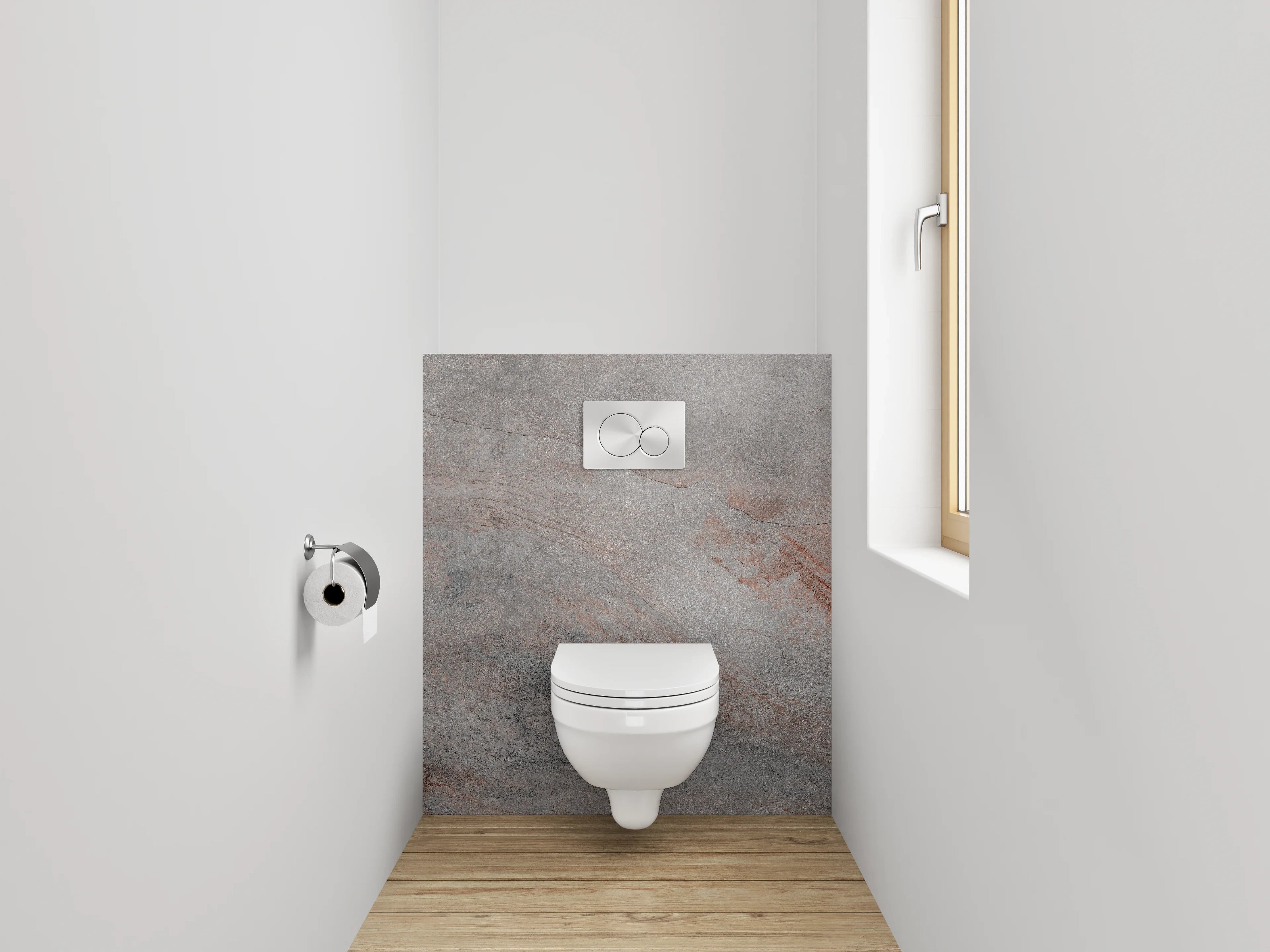 WC-Rückwand - Marmoroptik Grau-Rost Wandverkleidung