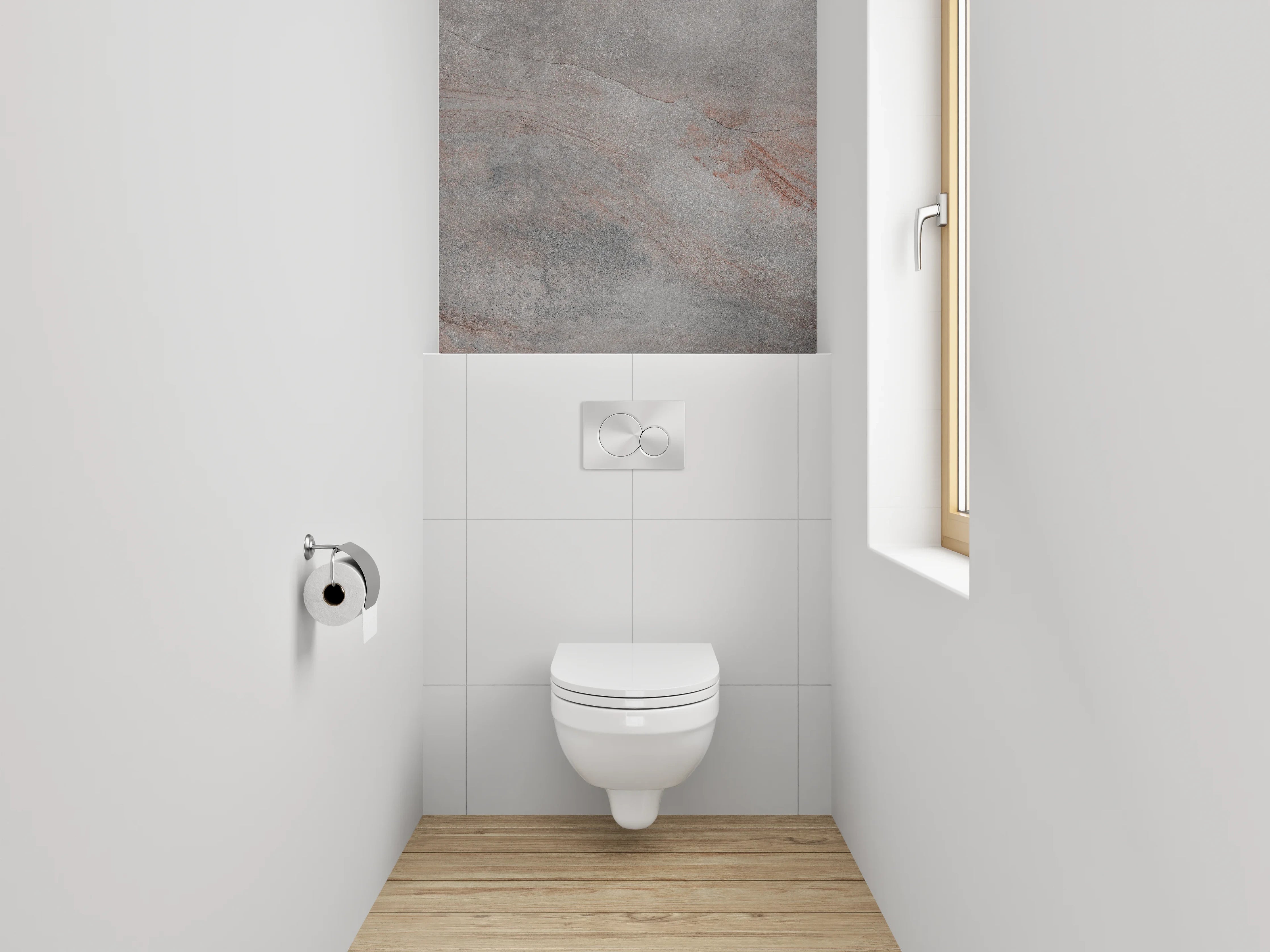 WC-Rückwand - Marmoroptik Grau-Rost Wandverkleidung