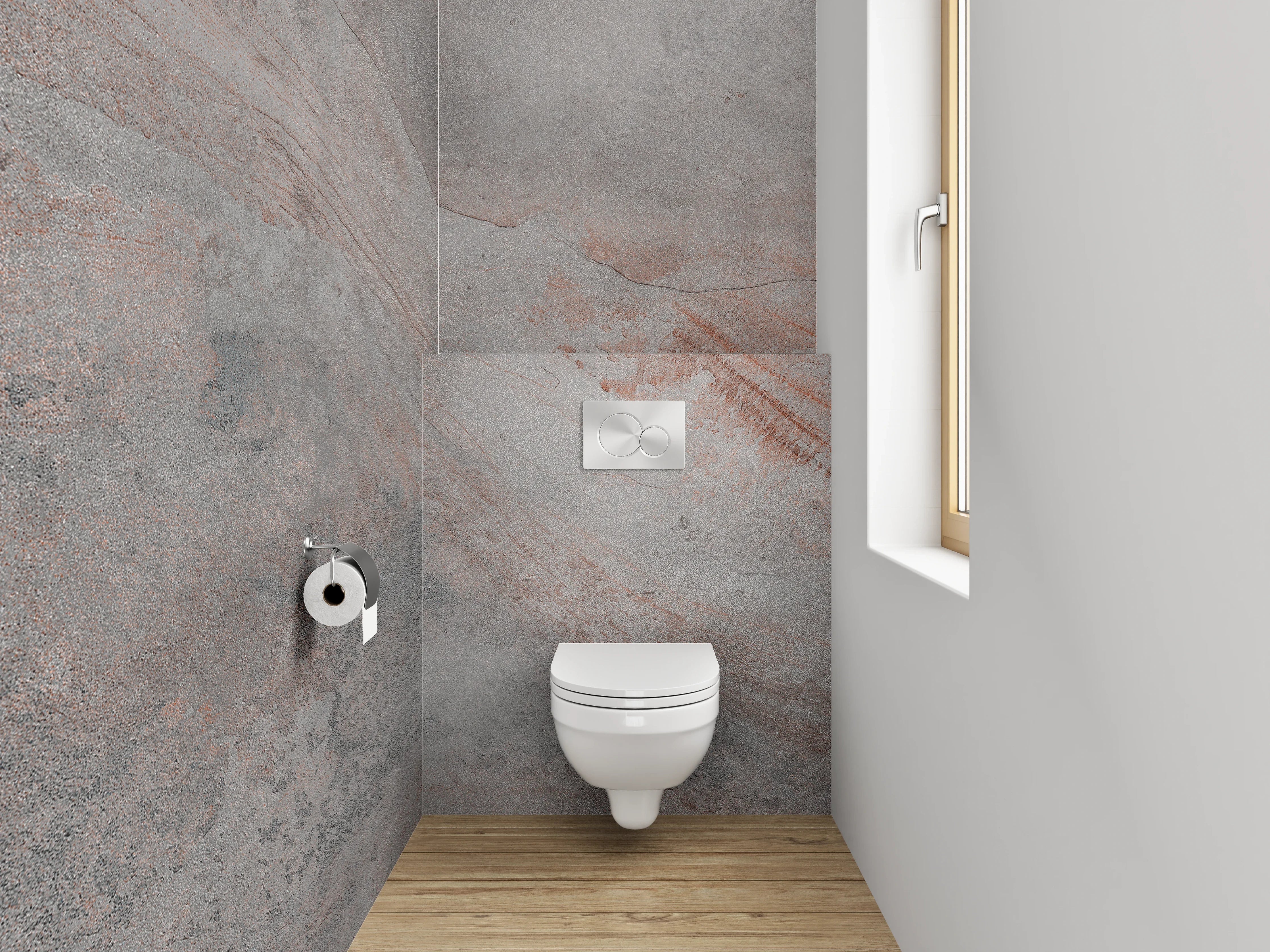 WC-Rückwand - Marmoroptik Grau-Rost Wandverkleidung
