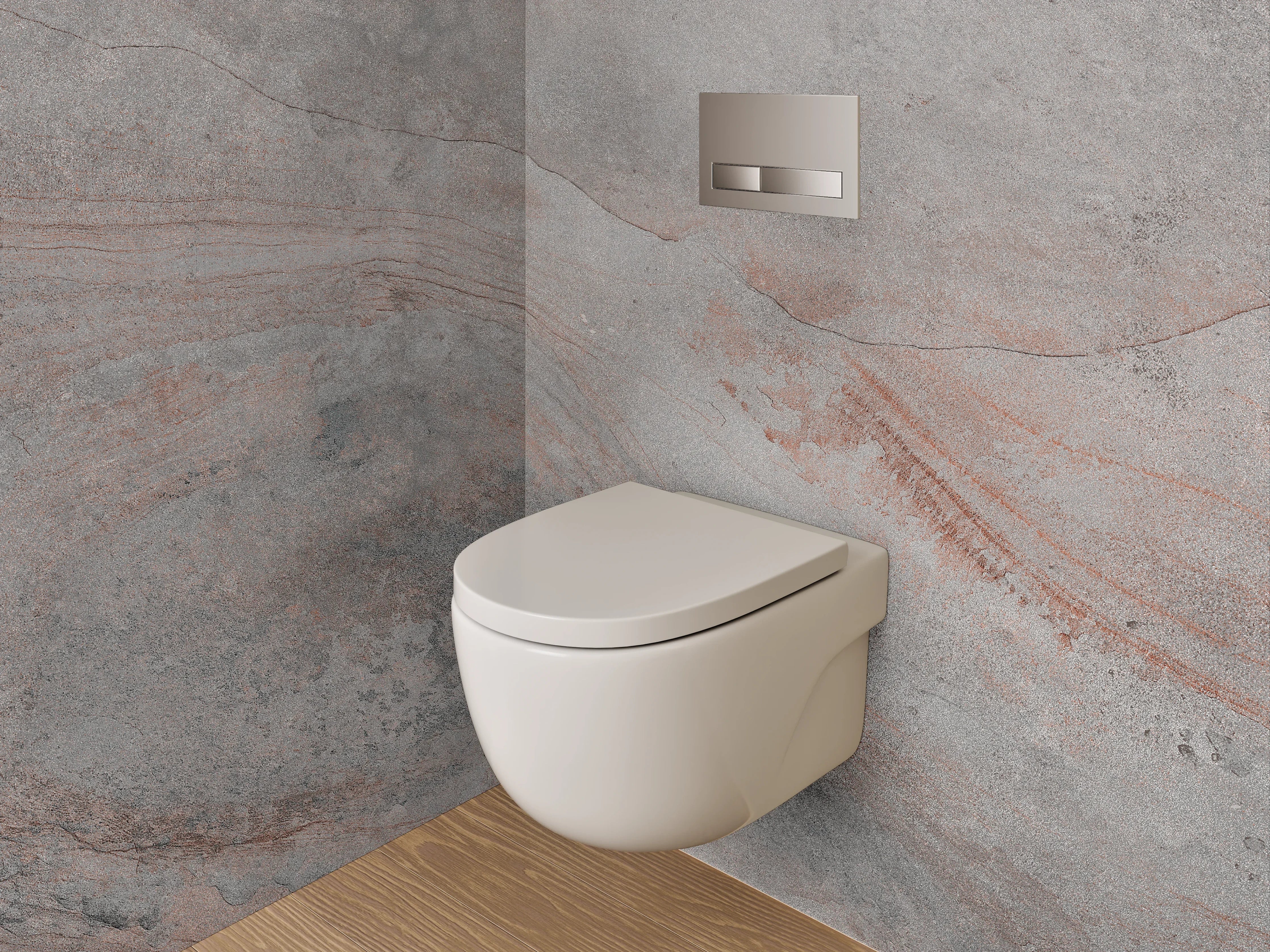 WC-Rückwand - Marmoroptik Grau-Rost Wandverkleidung