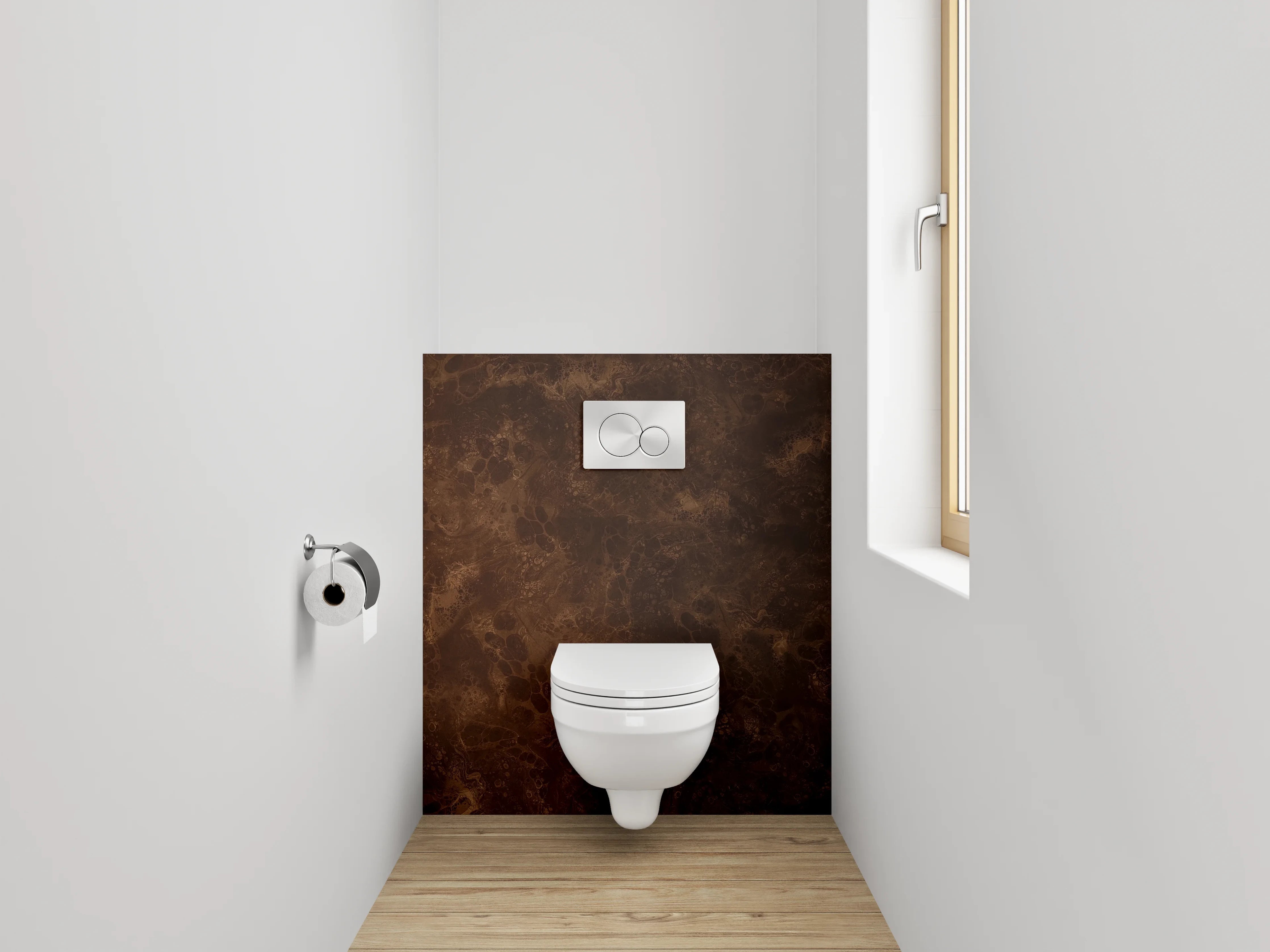 WC-Rückwand - Marmoroptik braun dunkel