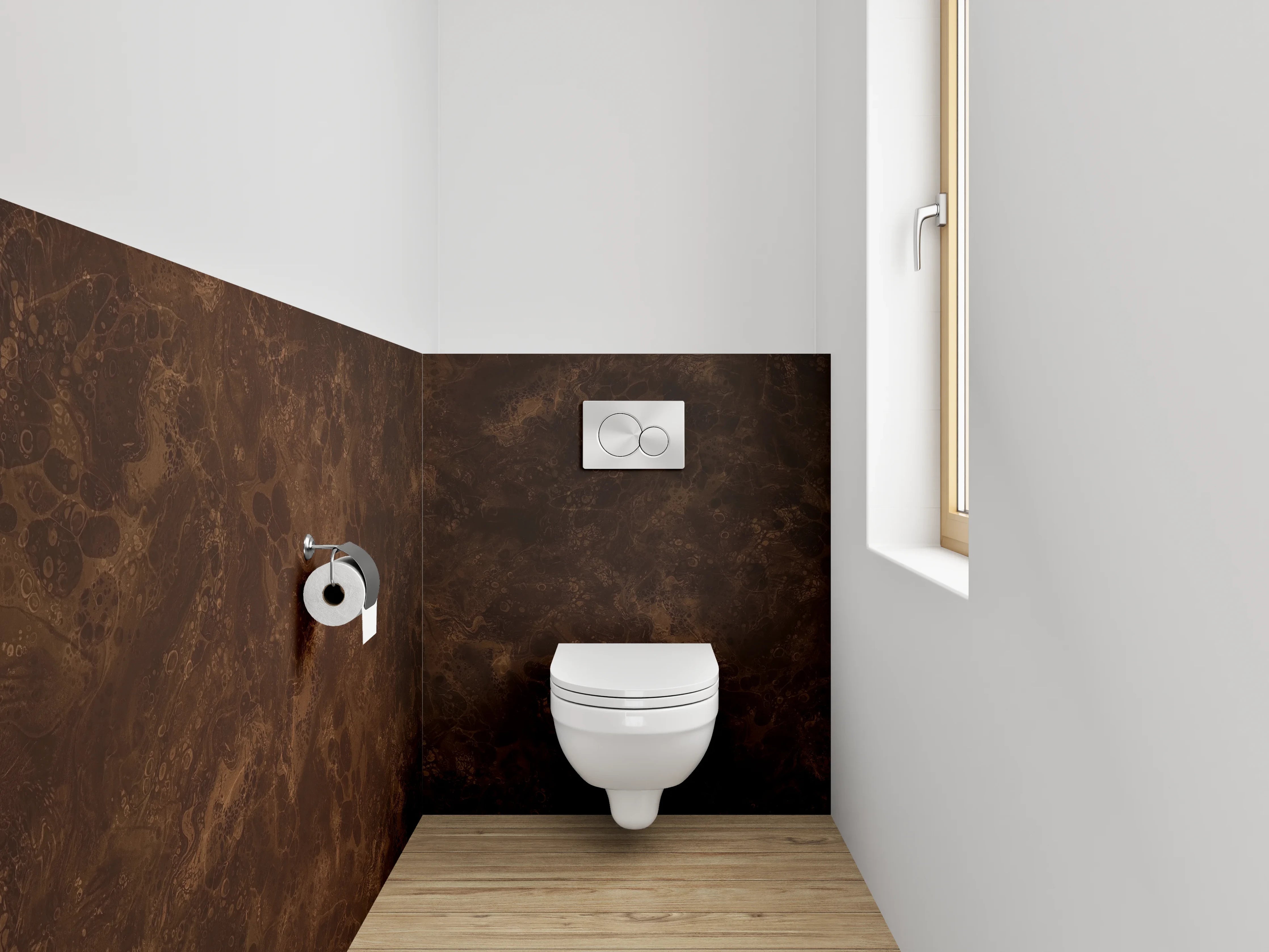 WC-Rückwand - Marmoroptik braun dunkel