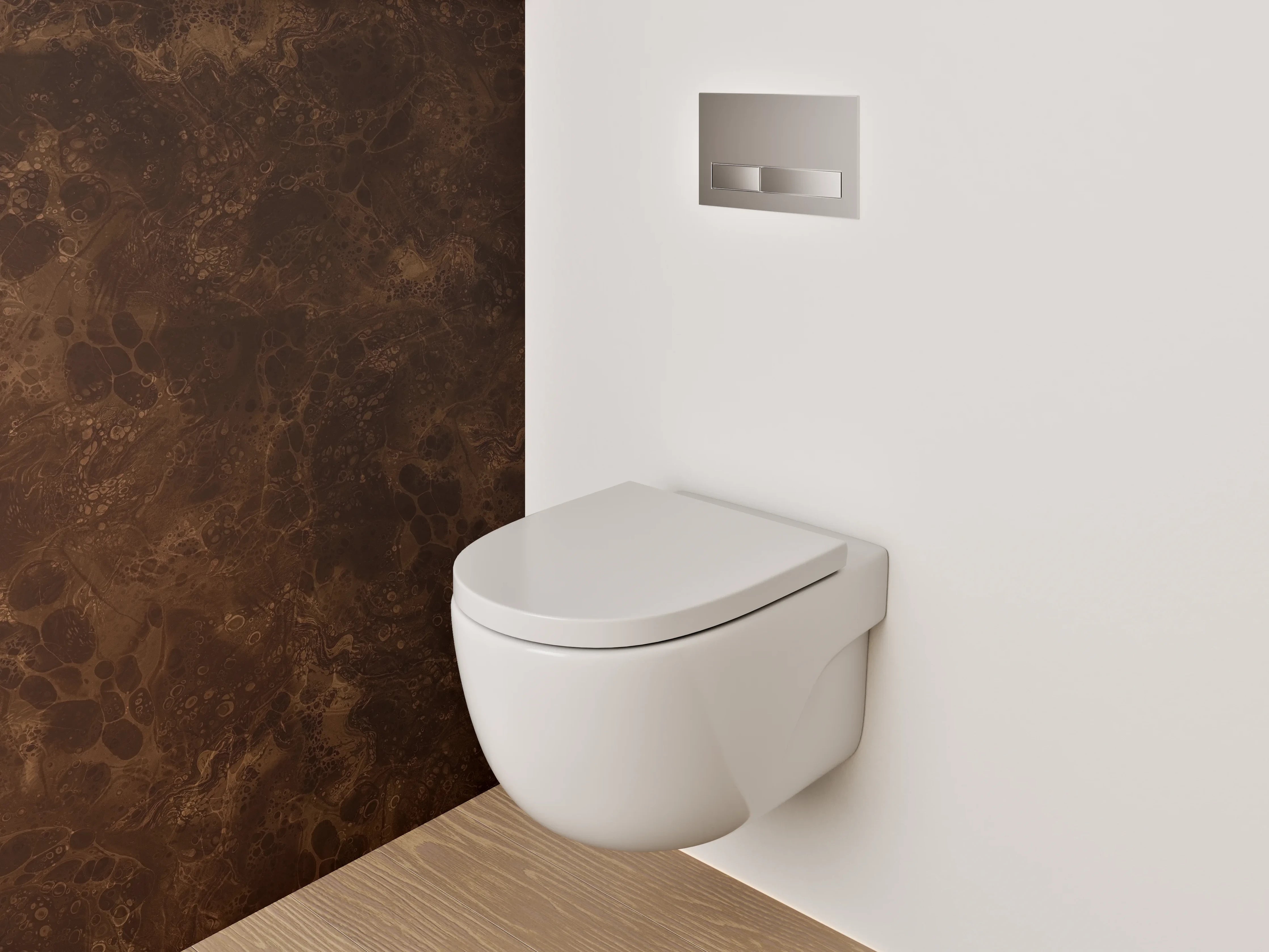 WC-Rückwand - Marmoroptik braun dunkel