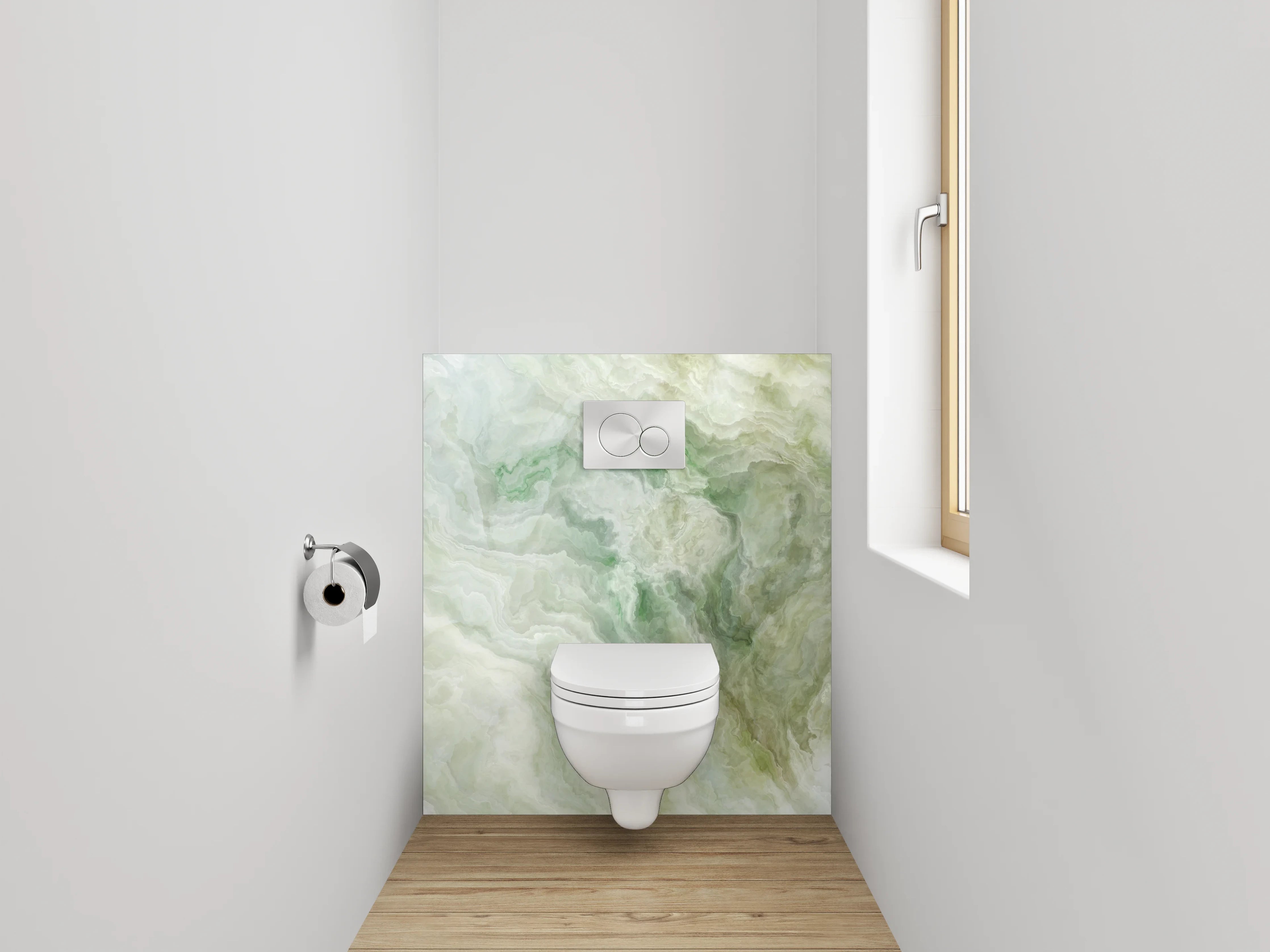 WC-Rückwand - Marmoroptik in Weiß und Grün