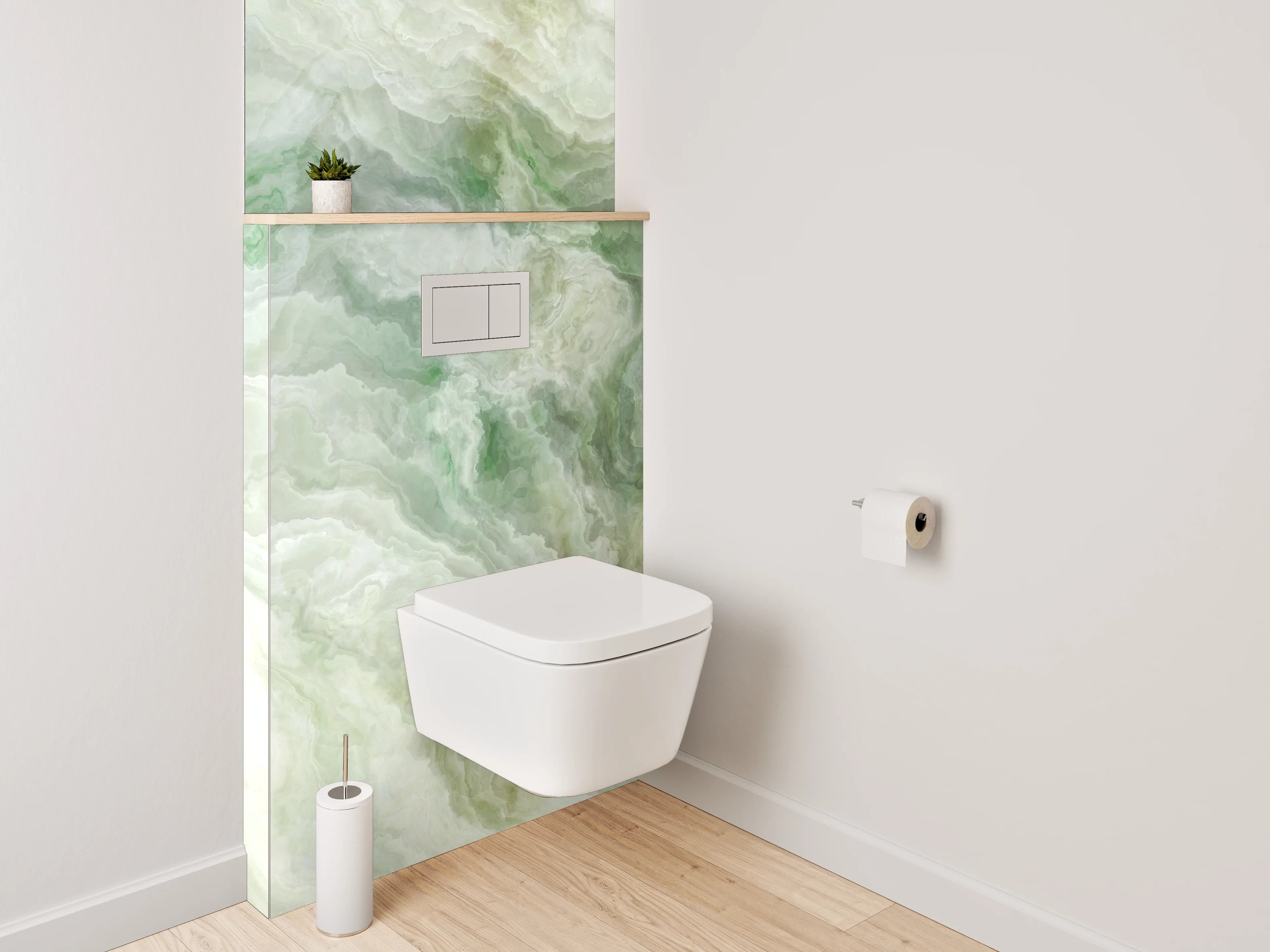 WC-Rückwand - Marmoroptik in Weiß und Grün