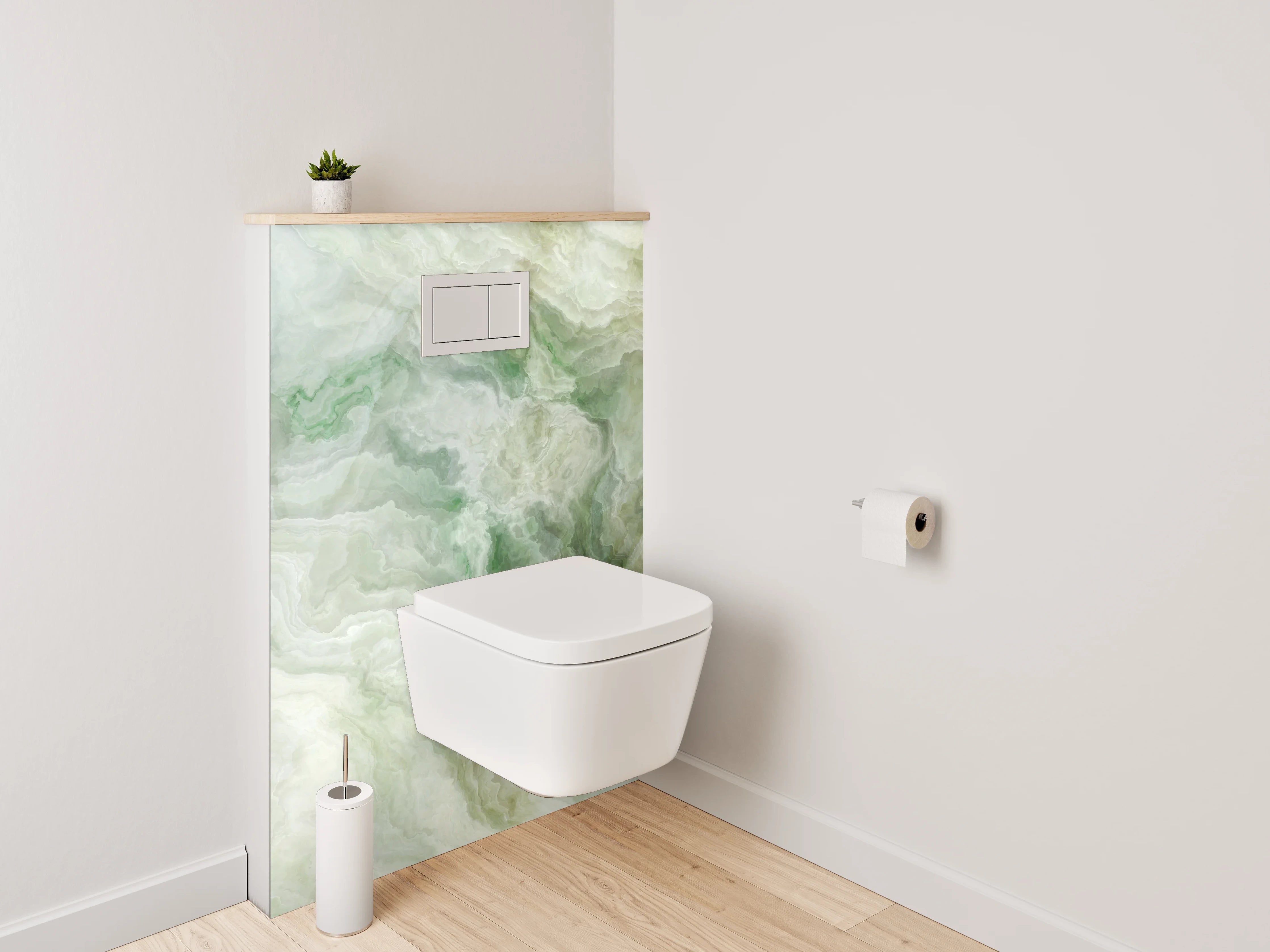 WC-Rückwand - Marmoroptik in Weiß und Grün