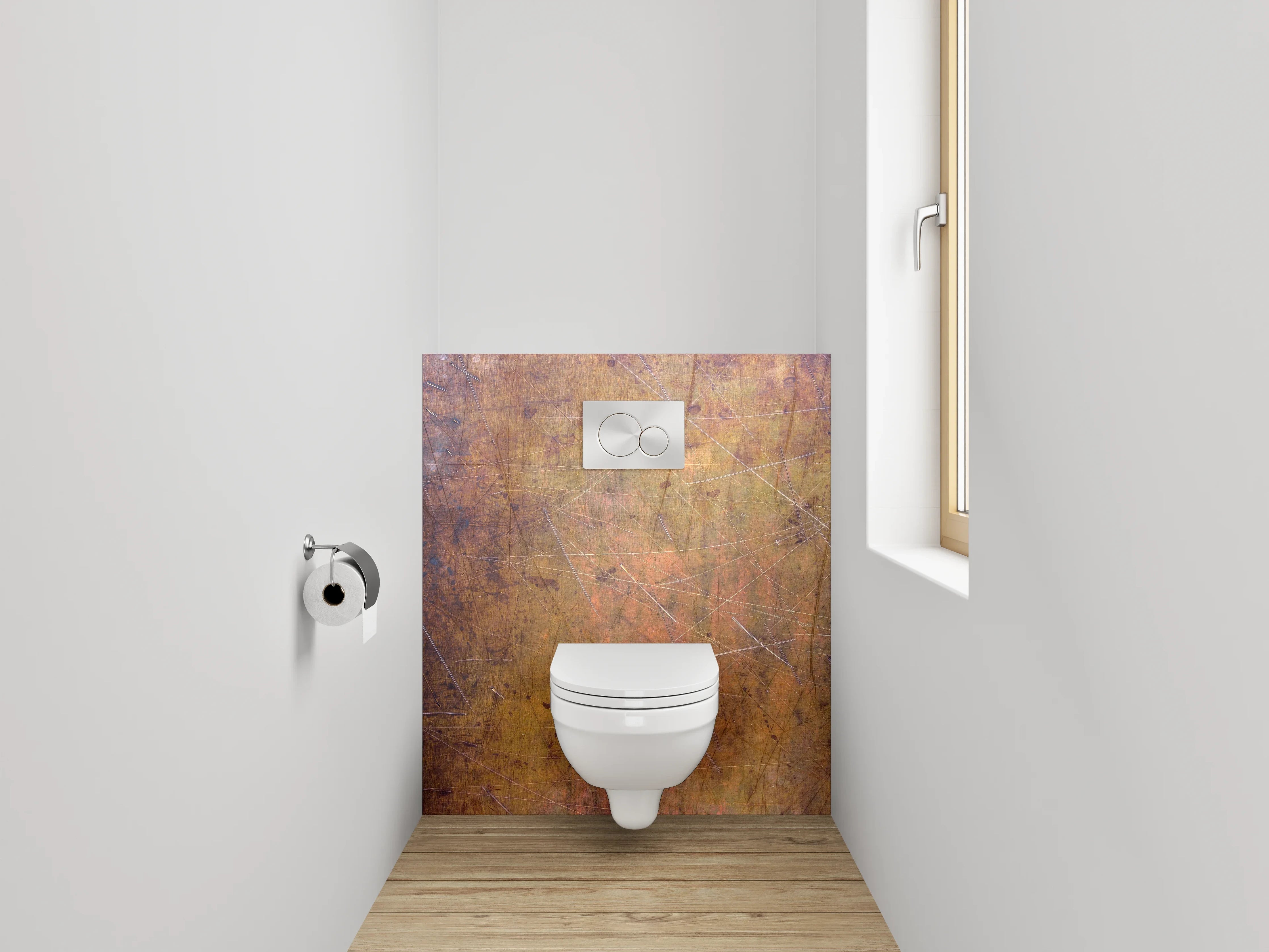 WC-Rückwand - Metall Kratzer Patina Textur