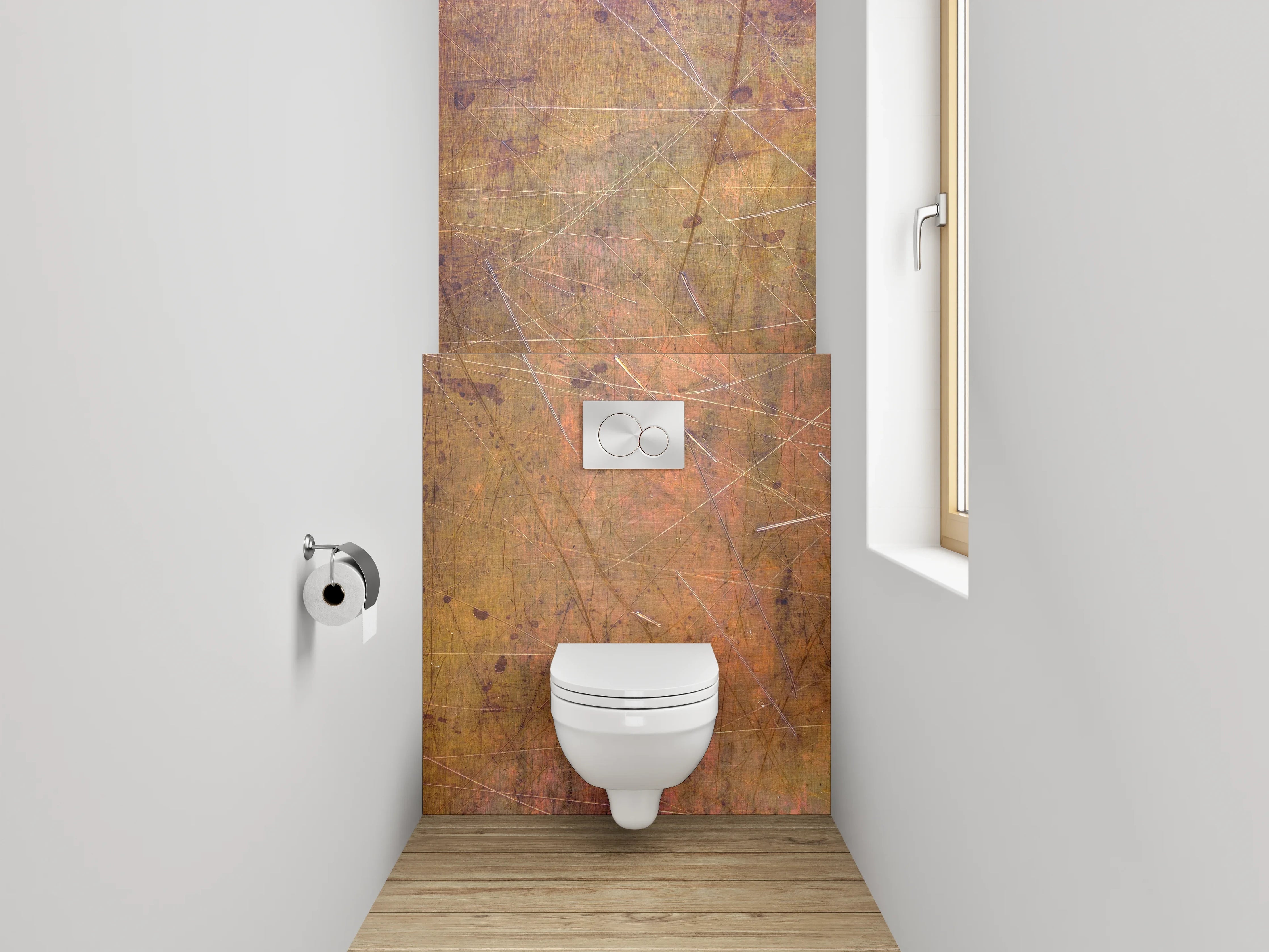 WC-Rückwand - Metall Kratzer Patina Textur