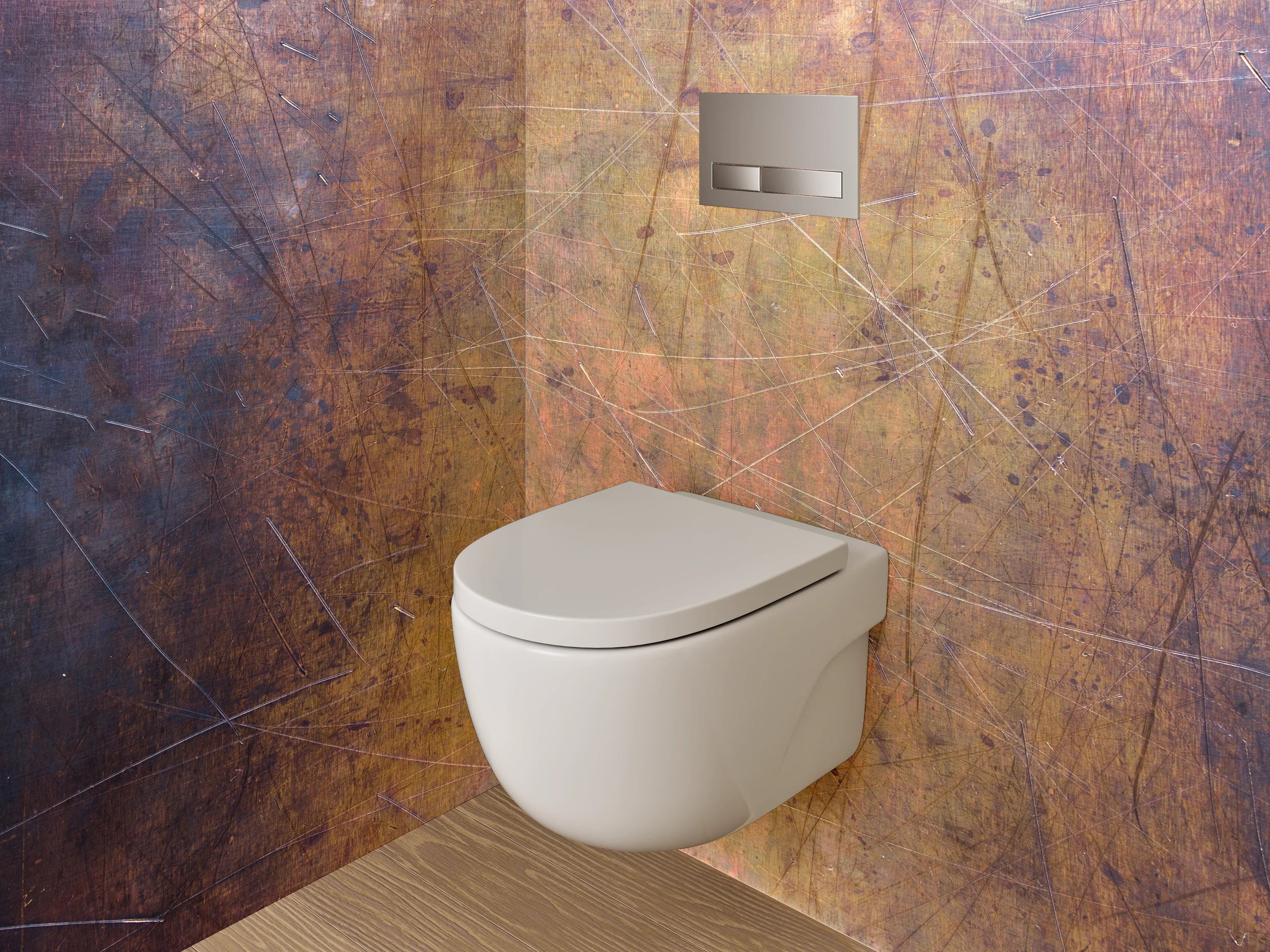 WC-Rückwand - Metall Kratzer Patina Textur