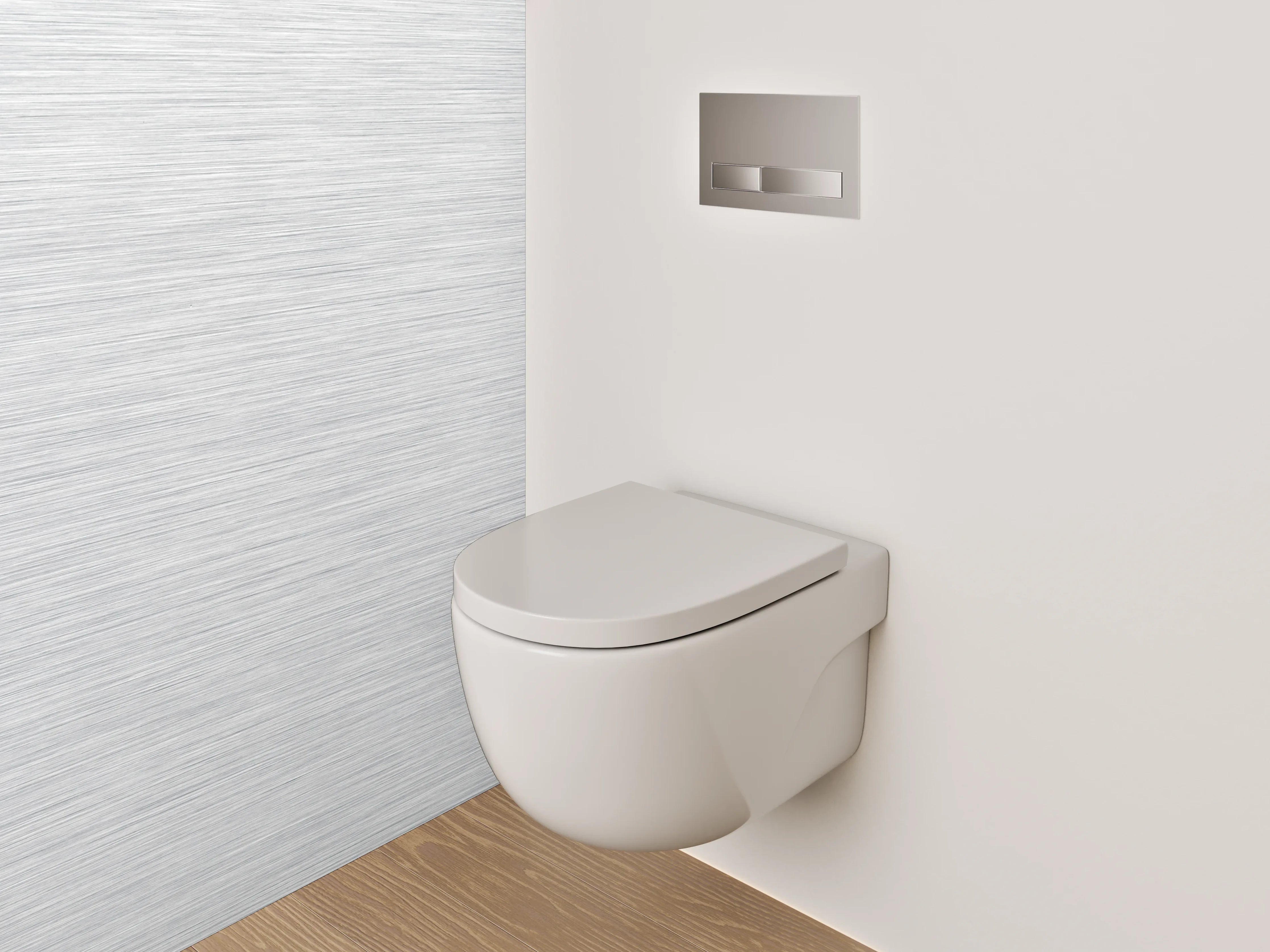 WC-Rückwand - Metall-Optik: Weiße und graue Oberfläche