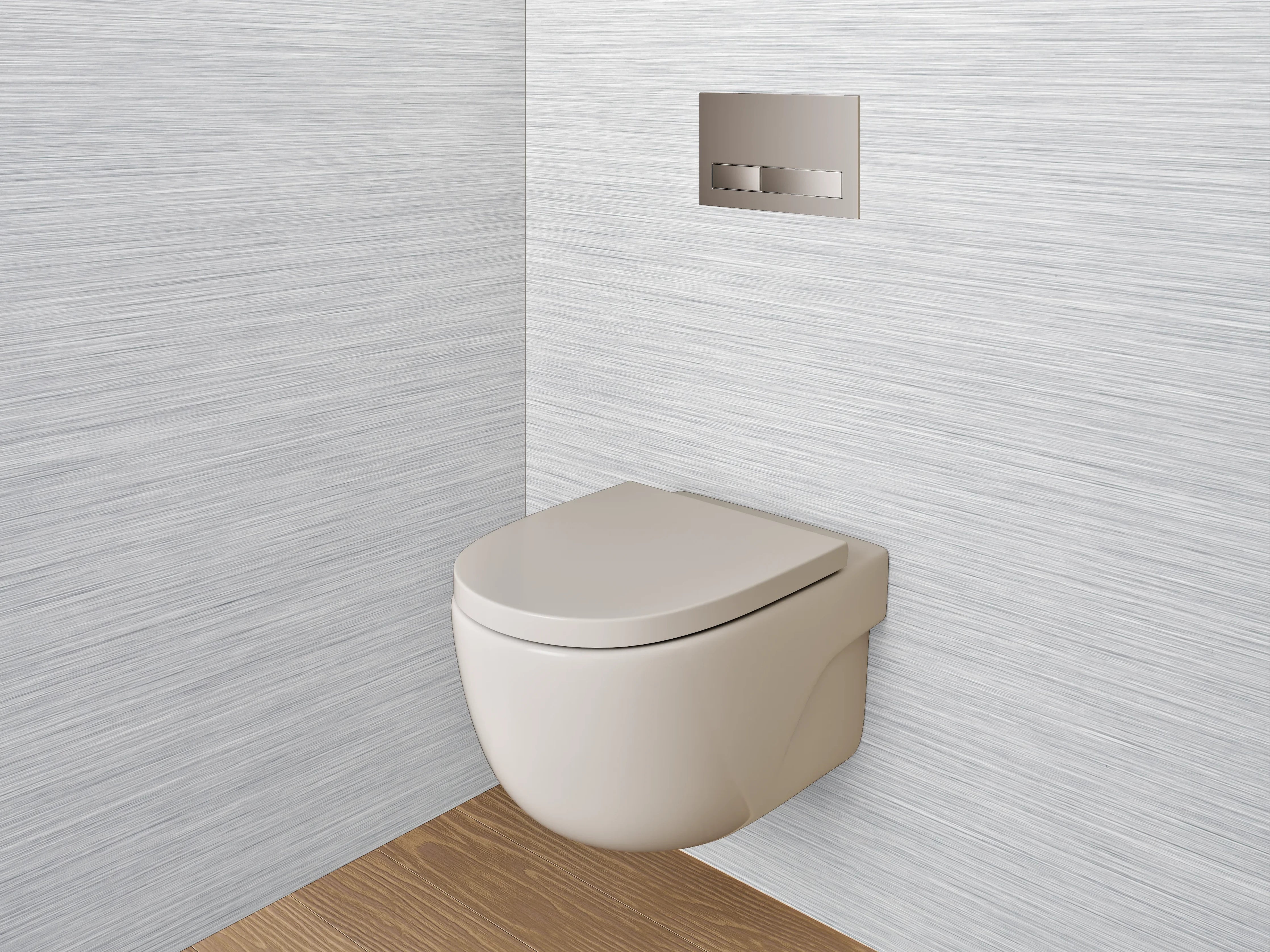 WC-Rückwand - Metall-Optik: Weiße und graue Oberfläche