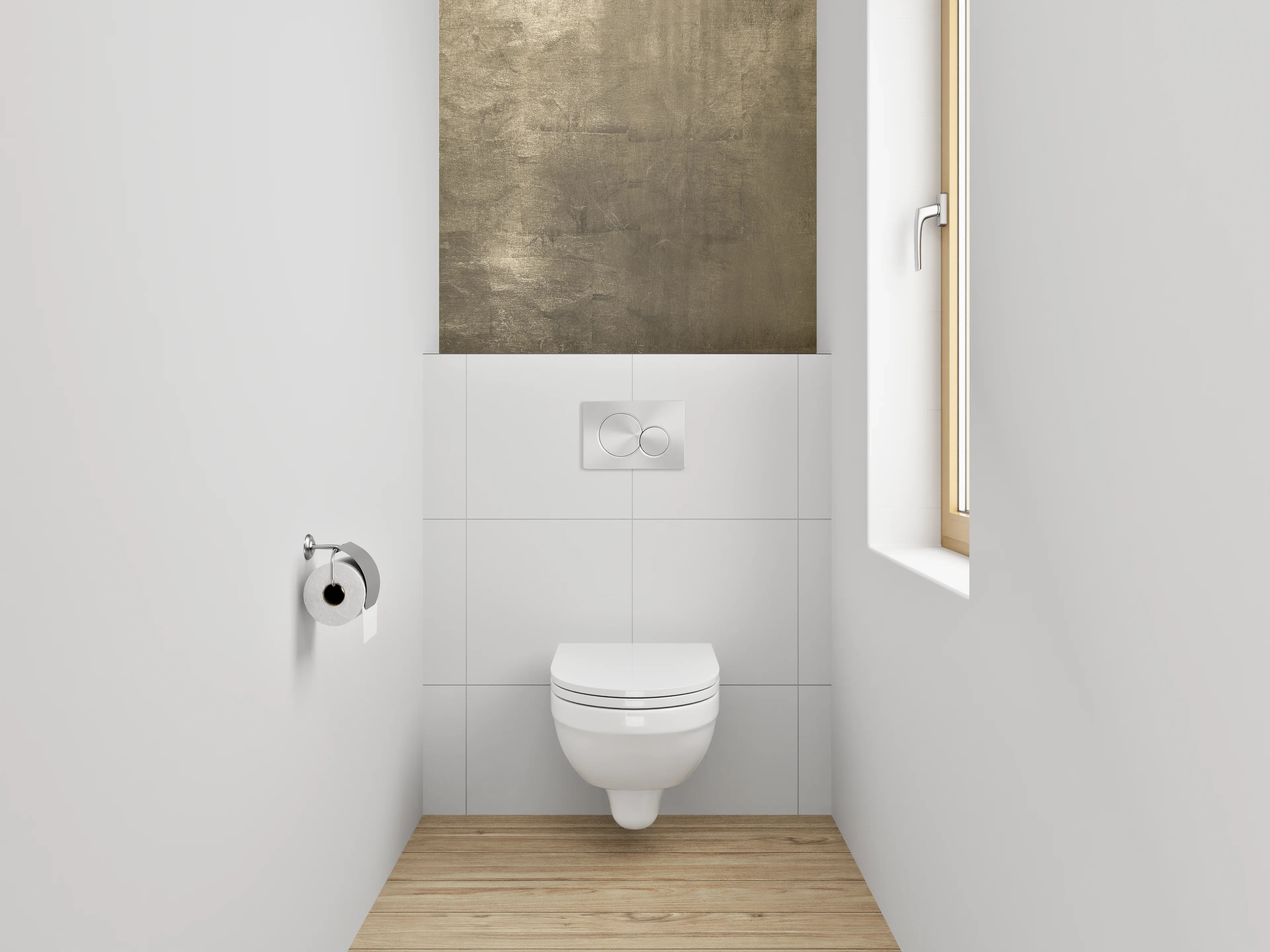 WC-Rückwand - Metallisch goldene Struktur-Optik