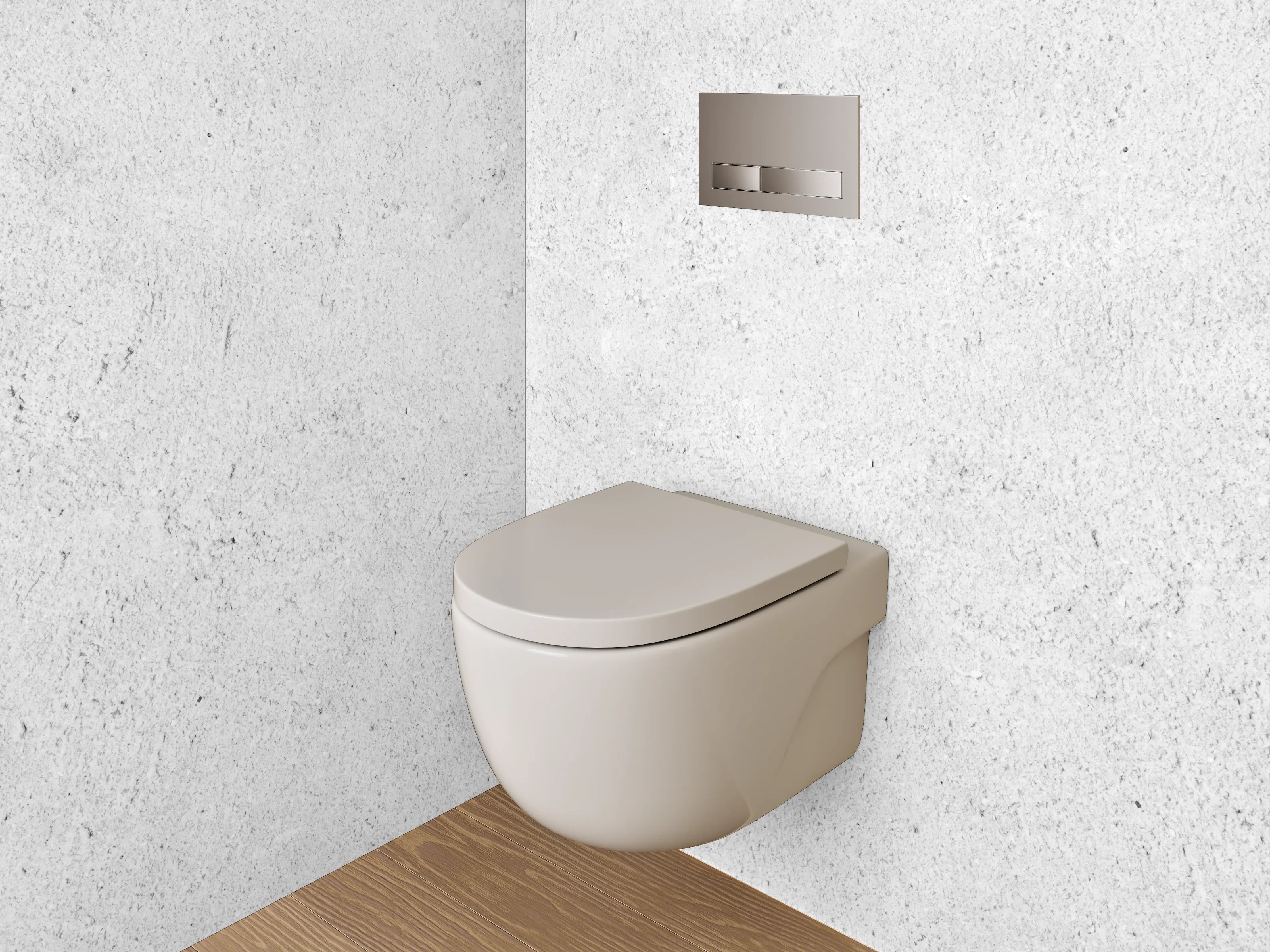 WC-Rückwand - Minimalistische weiße Betonoptik