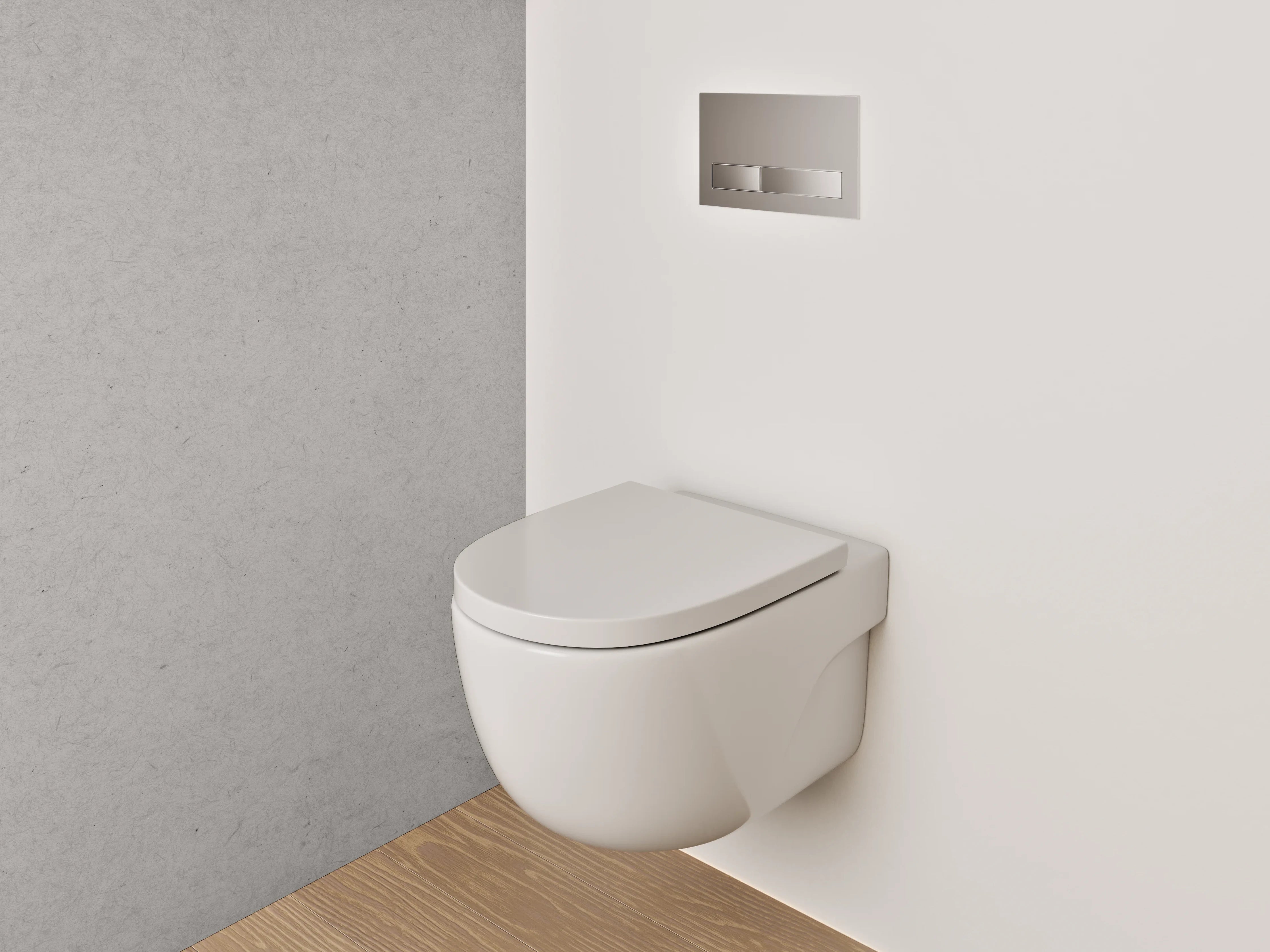 WC-Rückwand - Minimalistische weiße Struktur, dezent grau