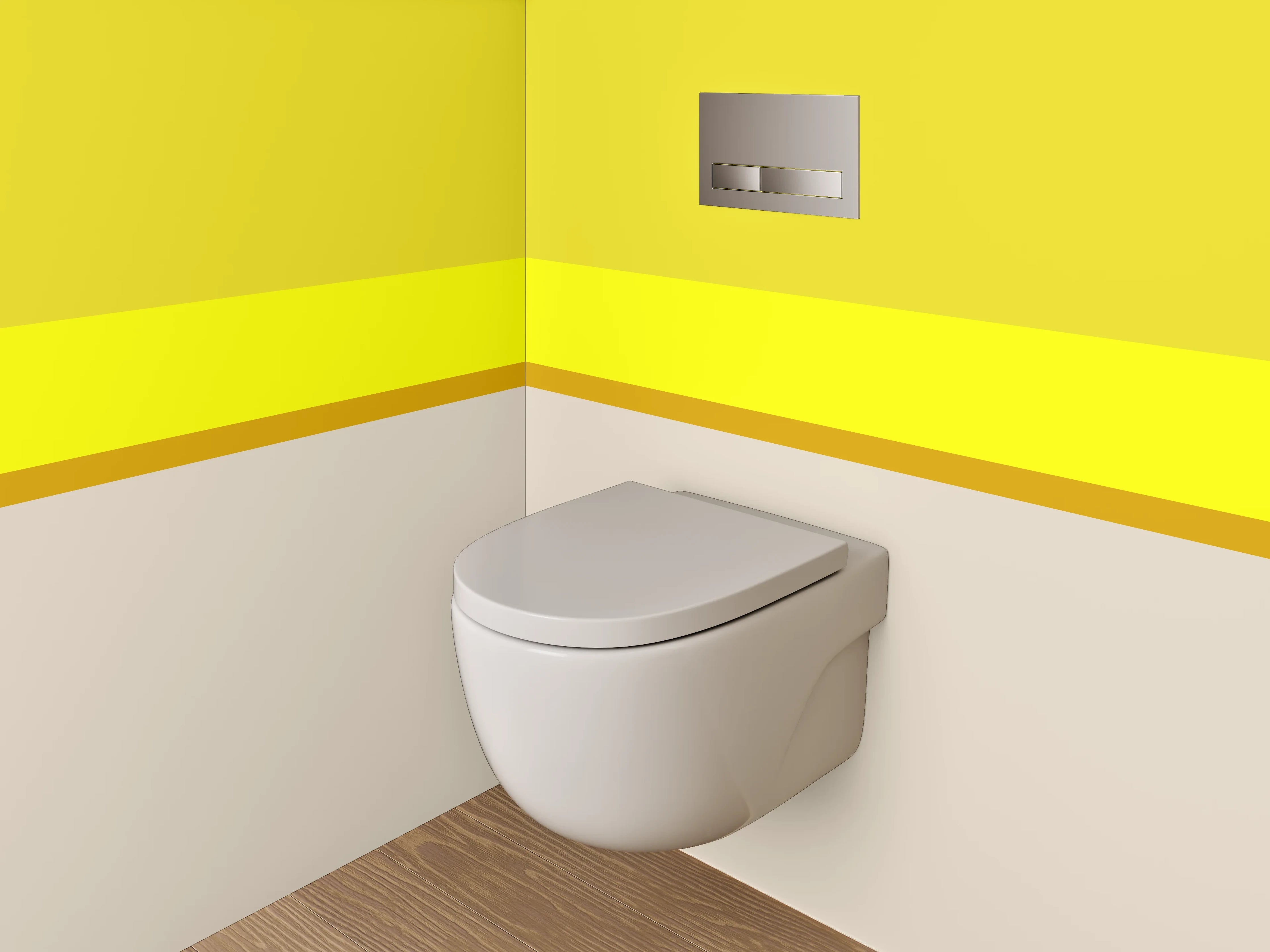 WC-Rückwand - Minimalistisches Farbbalken-Motiv Gelb Beige