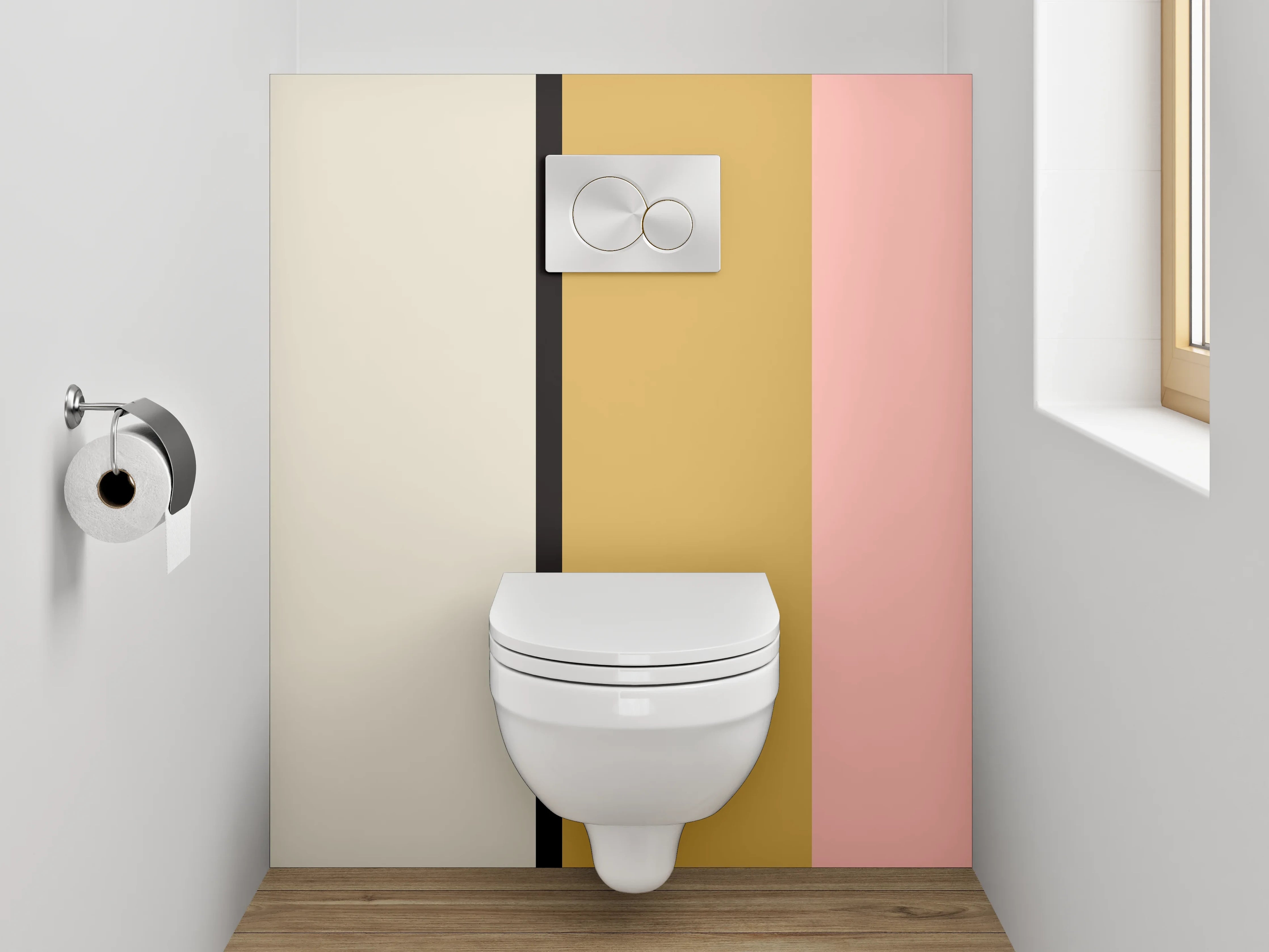 WC-Rückwand - Minimalistisches Farbfeld-Design Pastell