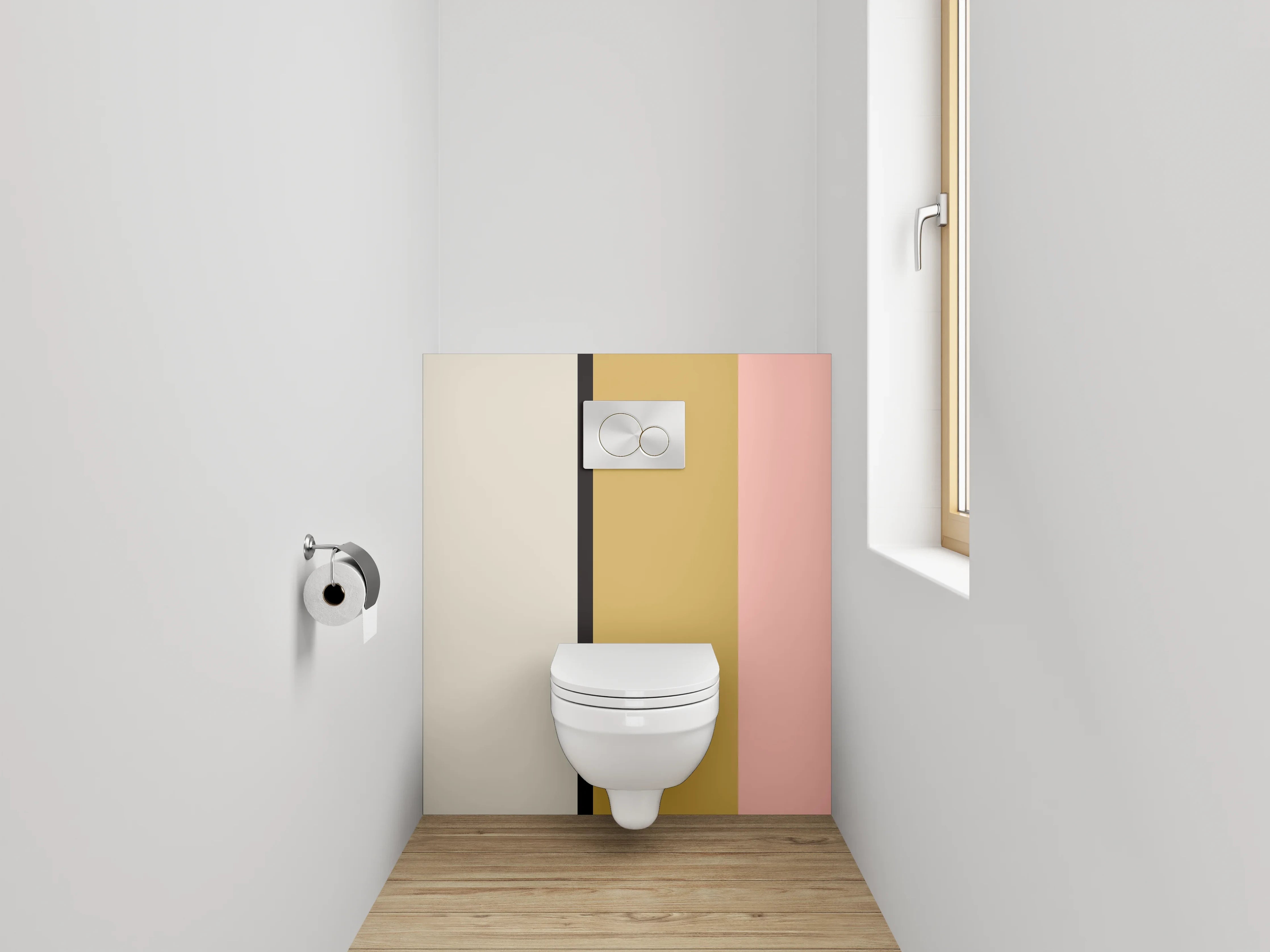 WC-Rückwand - Minimalistisches Farbfeld-Design Pastell