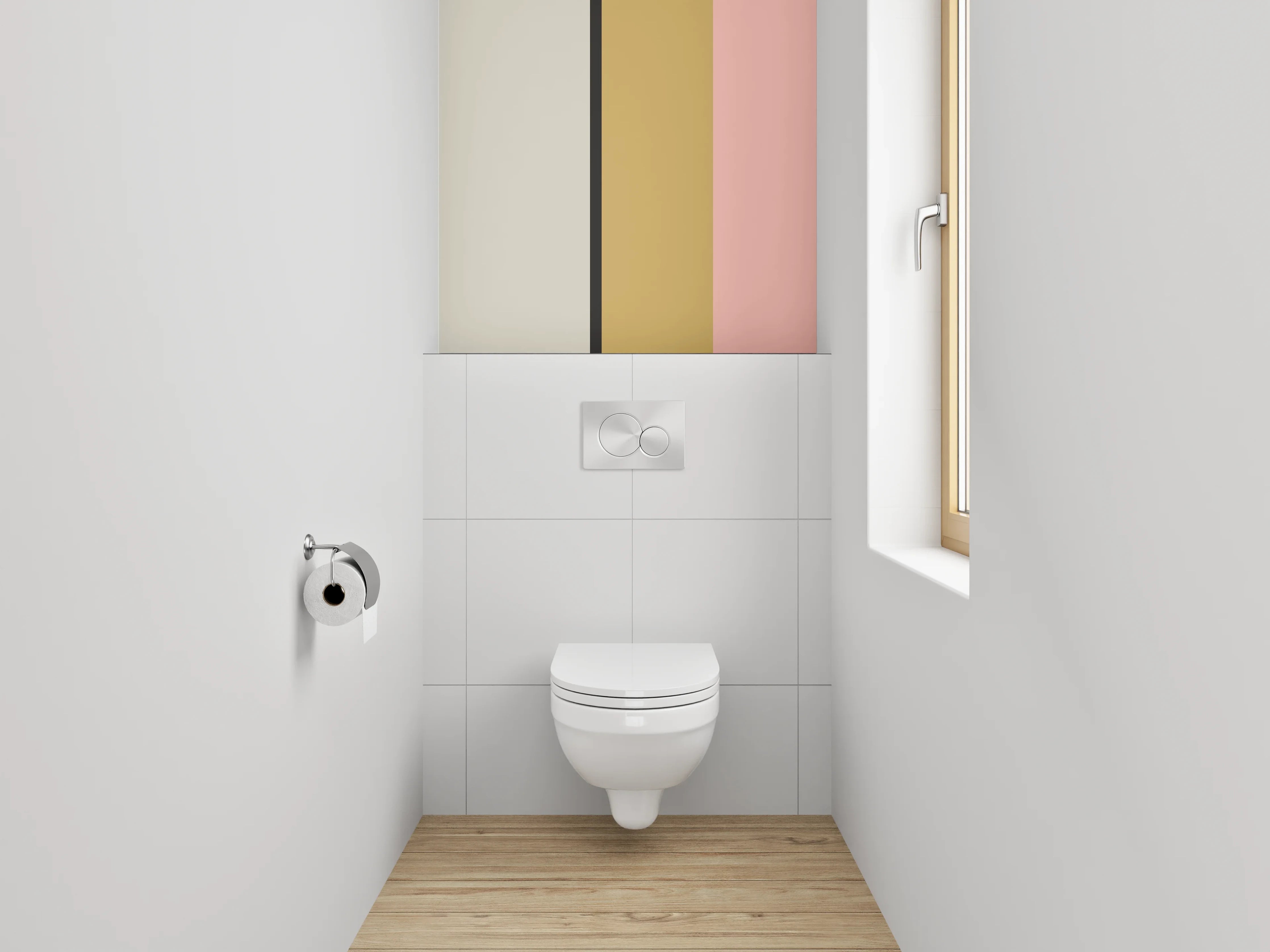 WC-Rückwand - Minimalistisches Farbfeld-Design Pastell