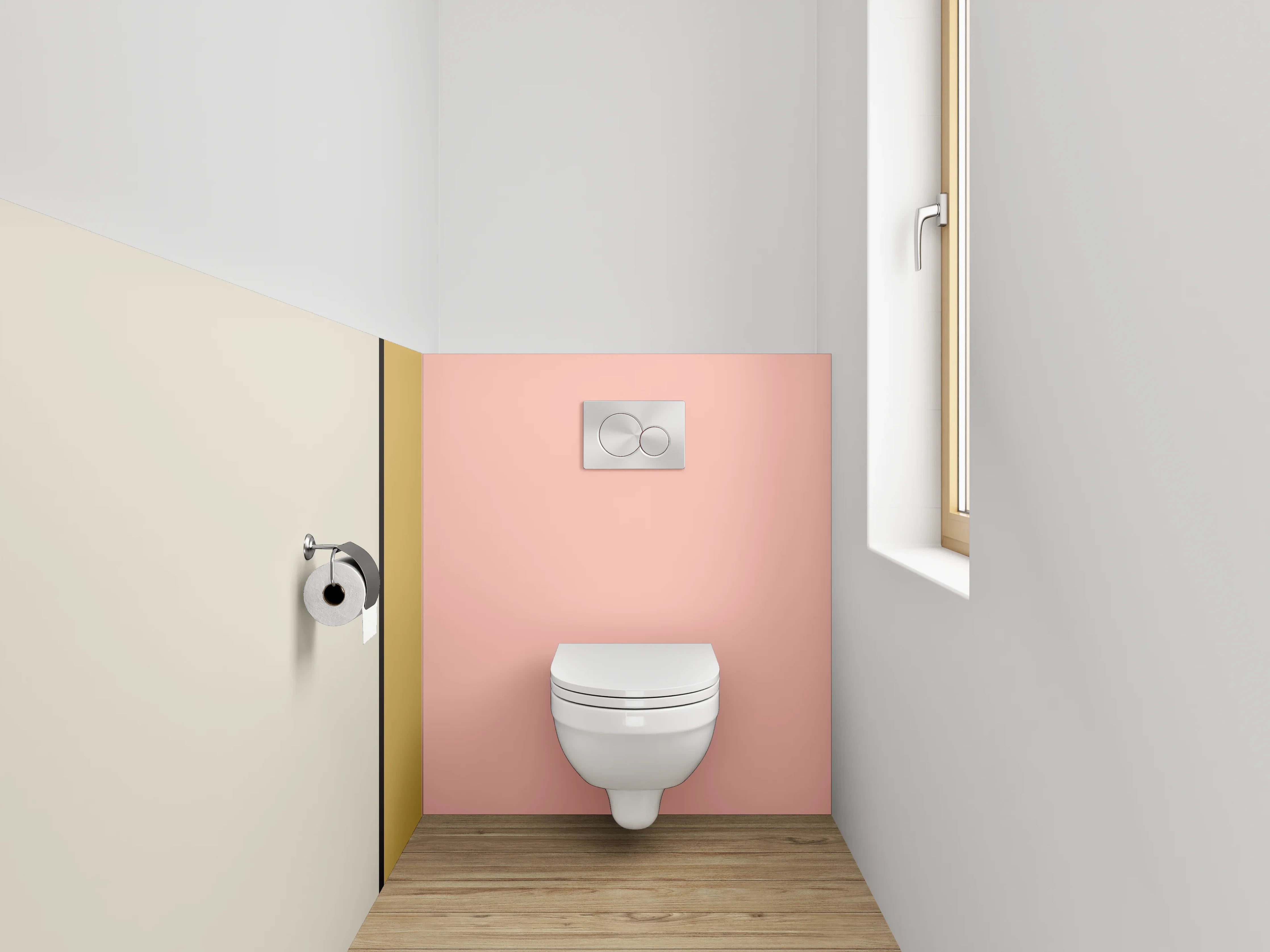 WC-Rückwand - Minimalistisches Farbfeld-Design Pastell