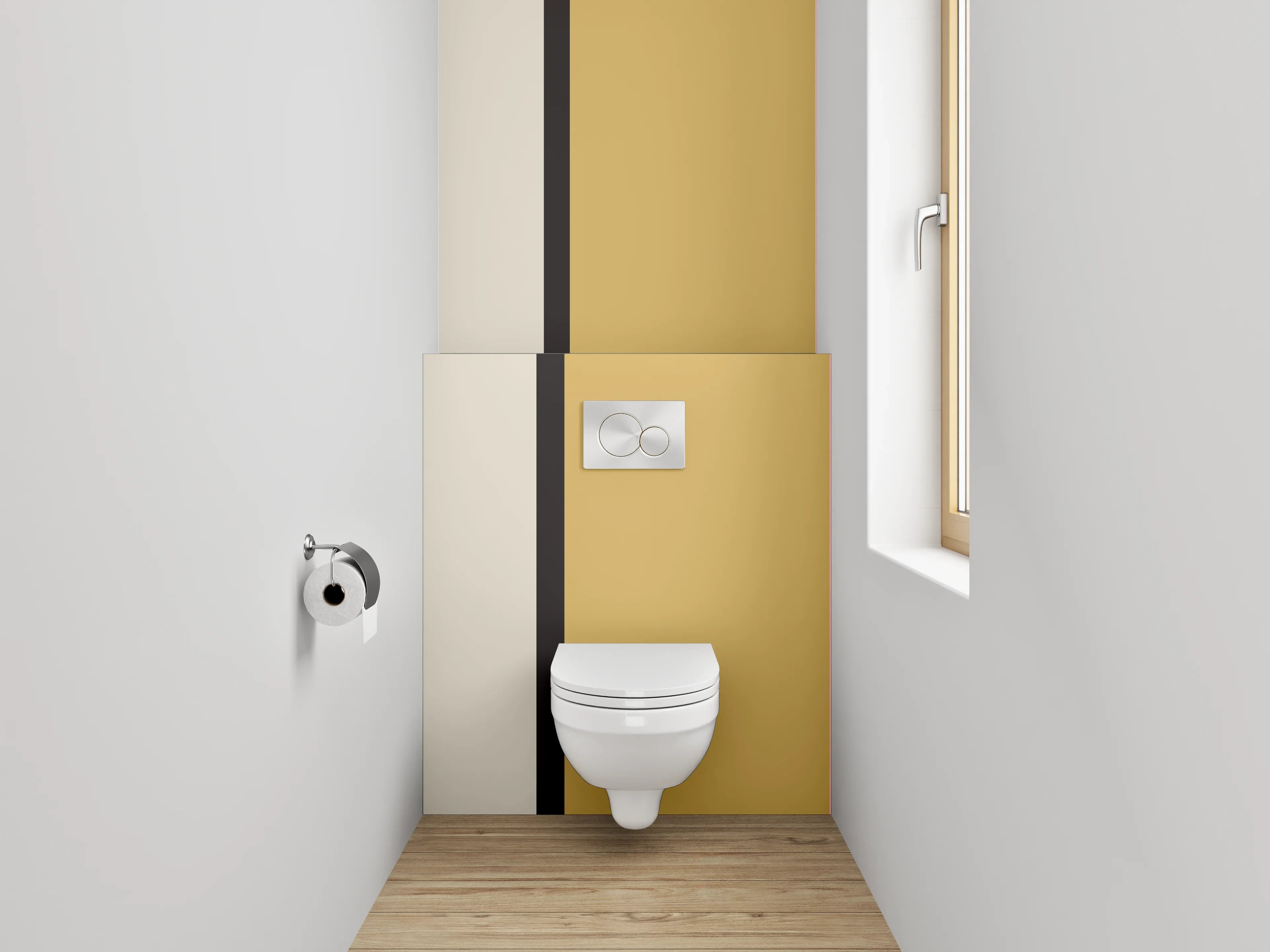 WC-Rückwand - Minimalistisches Farbfeld-Design Pastell