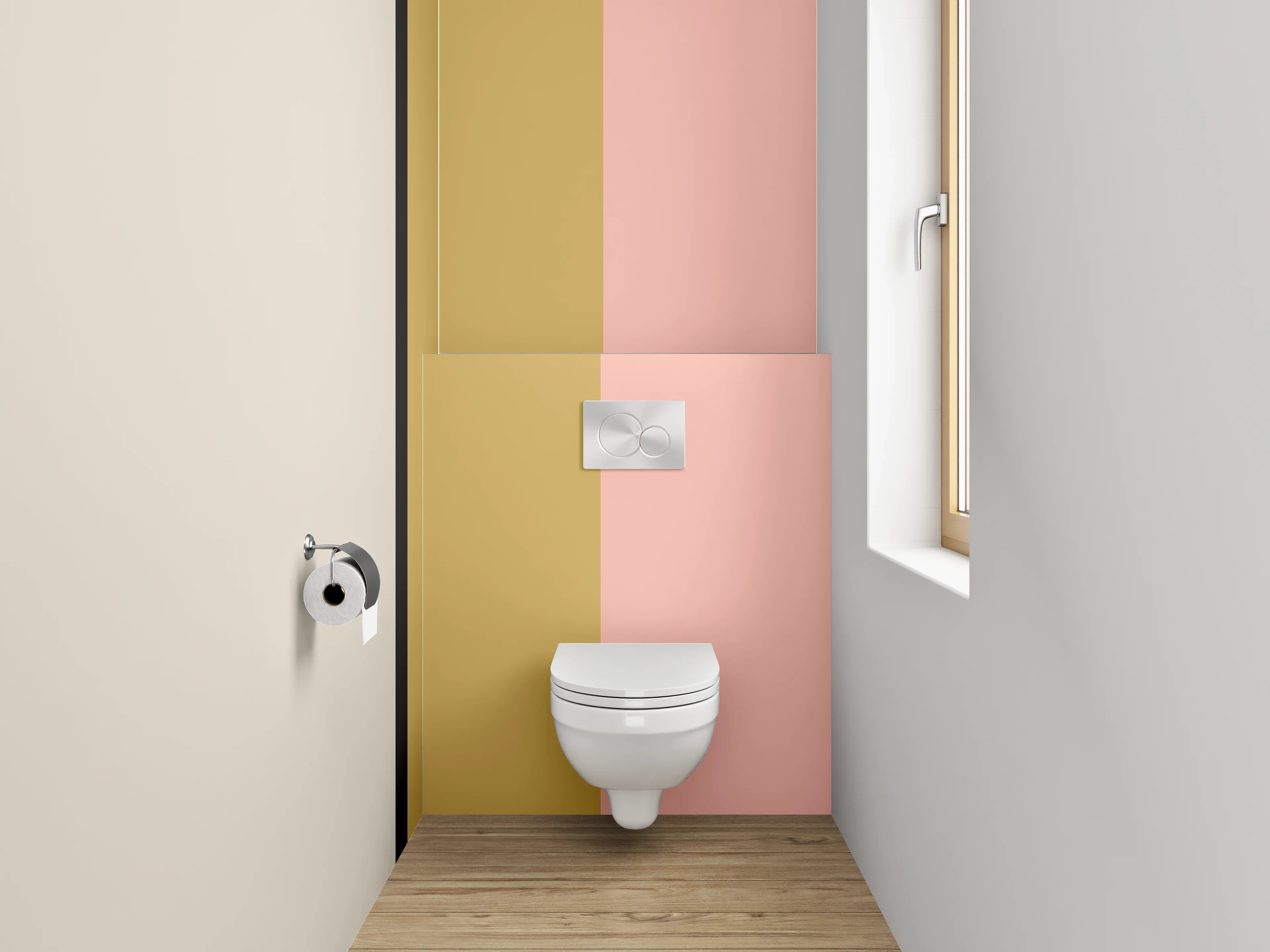 WC-Rückwand - Minimalistisches Farbfeld-Design Pastell