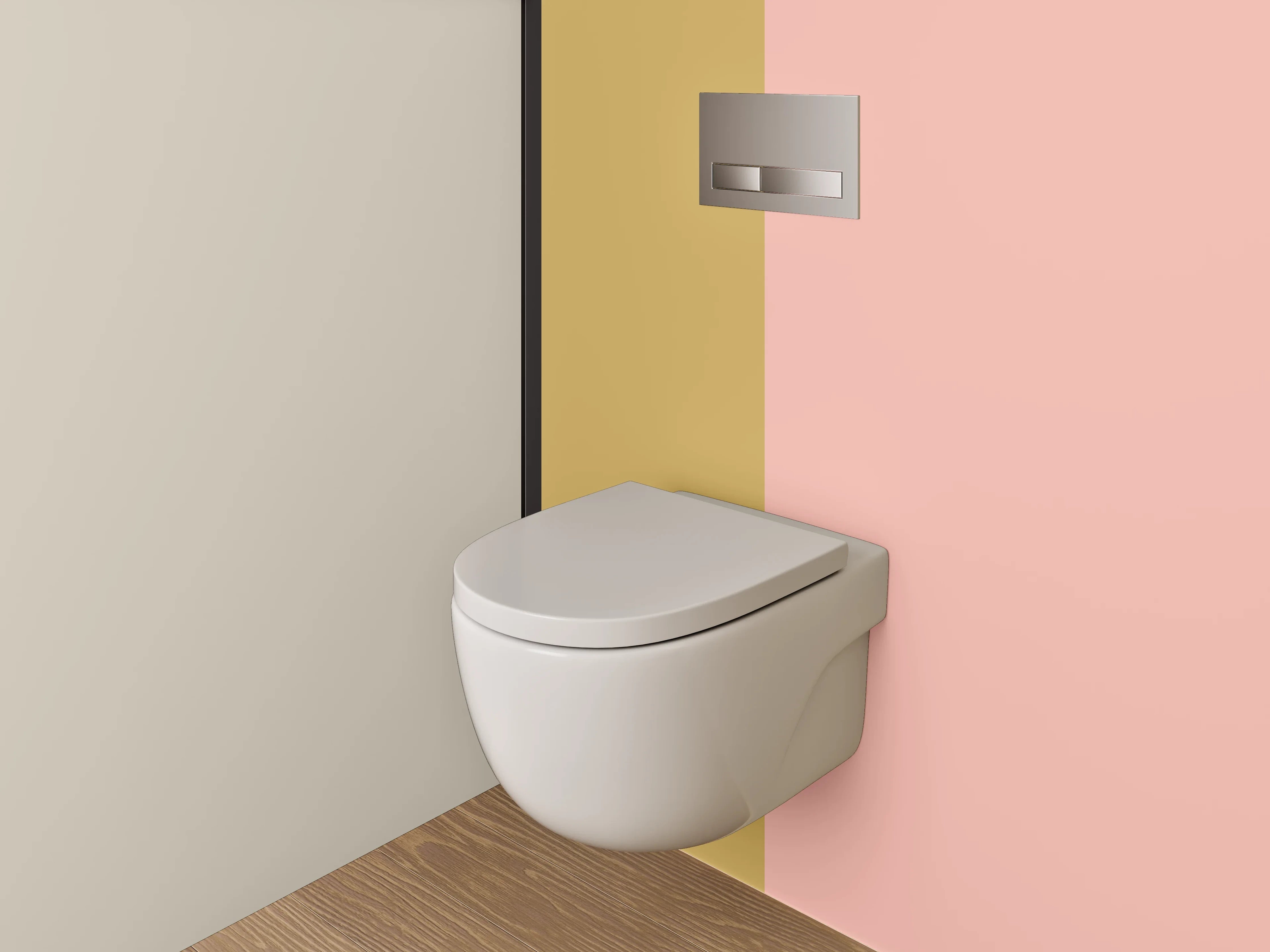 WC-Rückwand - Minimalistisches Farbfeld-Design Pastell